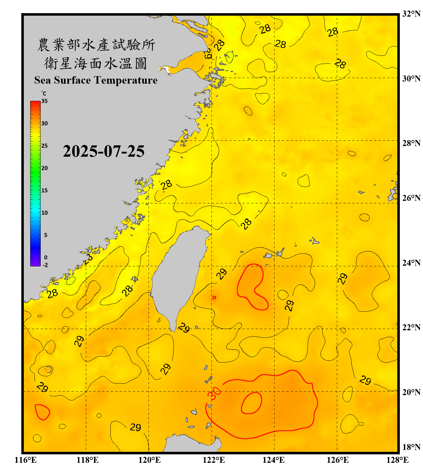 domain-taiwan_20250725090000-JPL-L4_GHRSST-SSTfnd-MUR-GLOB-v02.0-fv04.1.nc_contour