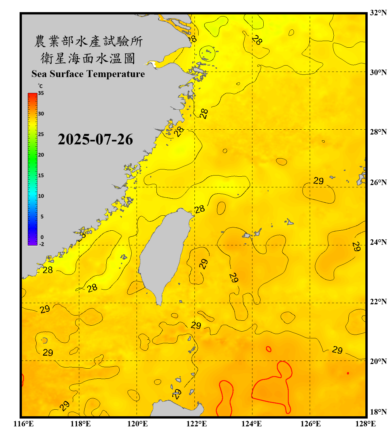 domain-taiwan_20250726090000-JPL-L4_GHRSST-SSTfnd-MUR-GLOB-v02.0-fv04.1.nc_contour