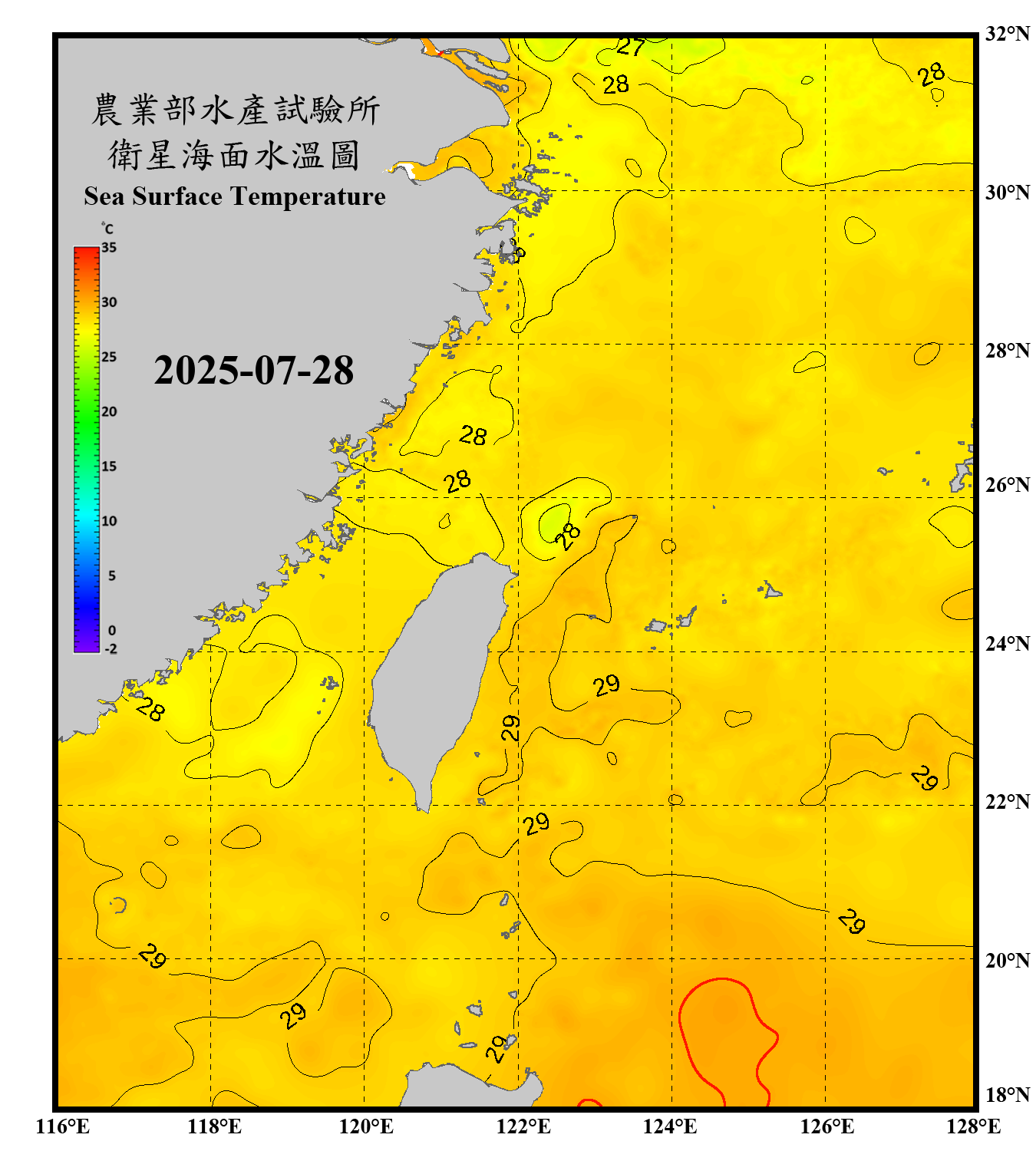 domain-taiwan_20250728090000-JPL-L4_GHRSST-SSTfnd-MUR-GLOB-v02.0-fv04.1.nc_contour