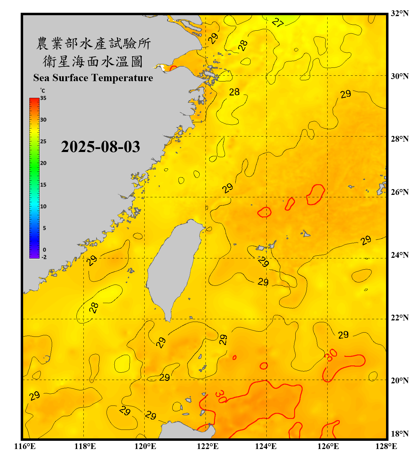 domain-taiwan_20250803090000-JPL-L4_GHRSST-SSTfnd-MUR-GLOB-v02.0-fv04.1.nc_contour