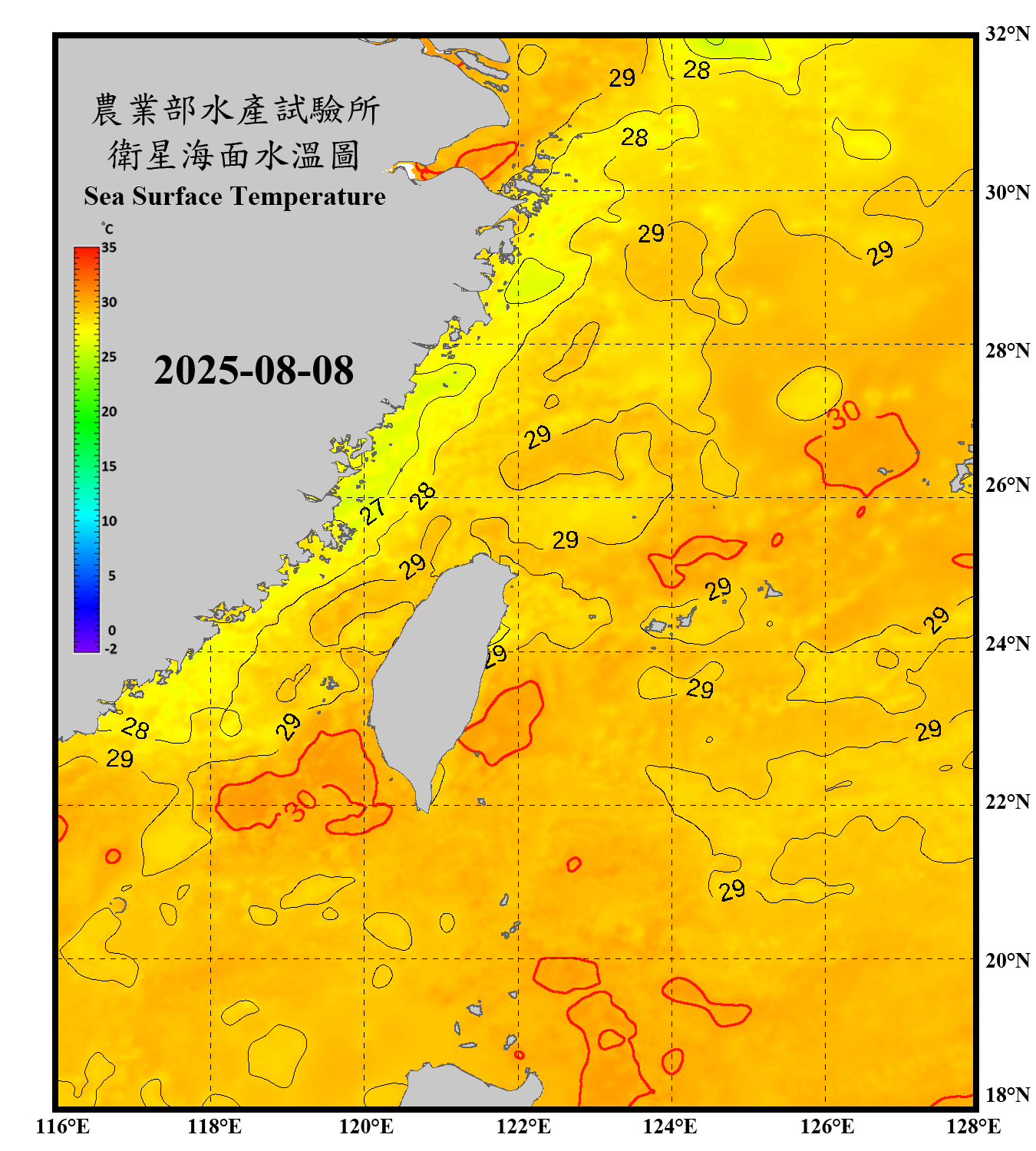 domain-taiwan_20250808090000-JPL-L4_GHRSST-SSTfnd-MUR-GLOB-v02.0-fv04.1.nc_contour