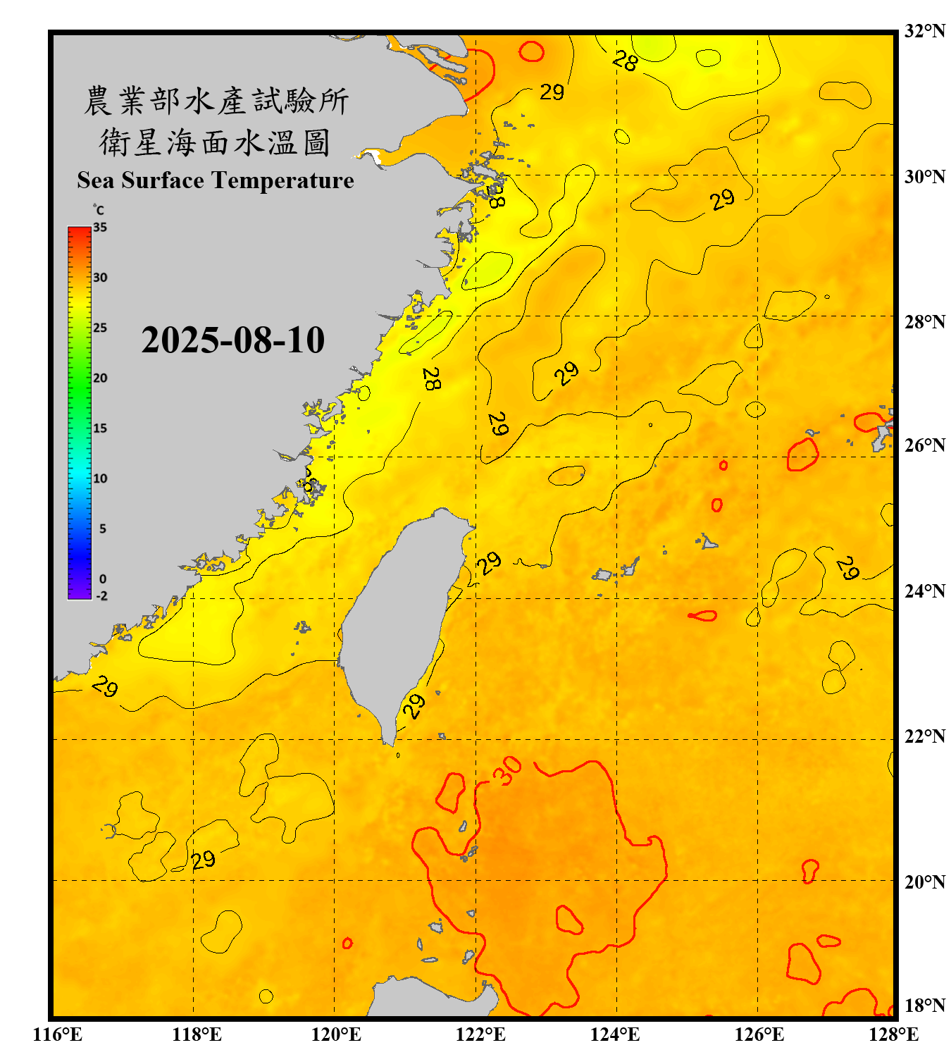 domain-taiwan_20250810090000-JPL-L4_GHRSST-SSTfnd-MUR-GLOB-v02.0-fv04.1.nc_contour