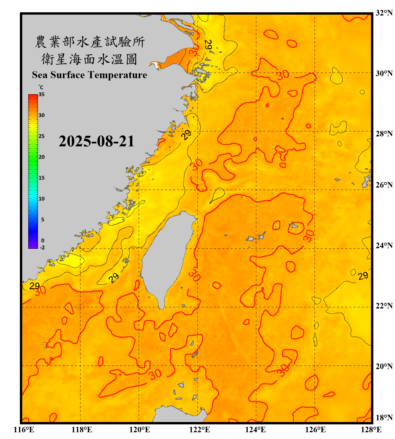 domain-taiwan_20250821090000-JPL-L4_GHRSST-SSTfnd-MUR-GLOB-v02.0-fv04.1.nc_contour