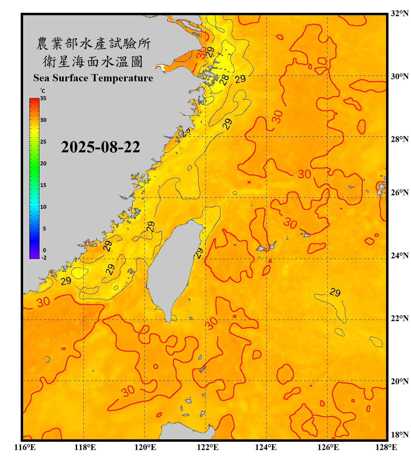 domain-taiwan_20250822090000-JPL-L4_GHRSST-SSTfnd-MUR-GLOB-v02.0-fv04.1.nc_contour