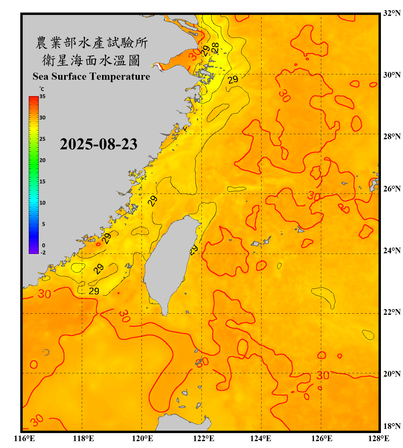 domain-taiwan_20250823090000-JPL-L4_GHRSST-SSTfnd-MUR-GLOB-v02.0-fv04.1.nc_contour
