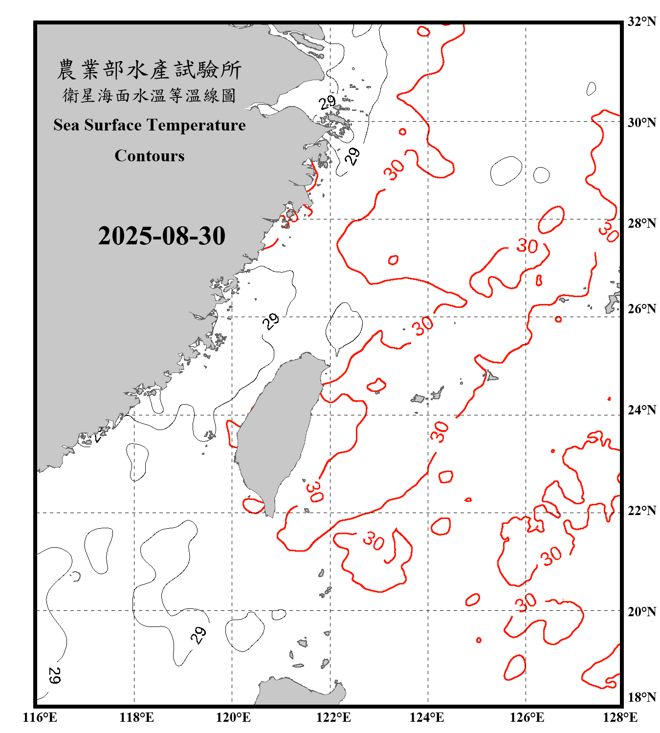 domain-taiwan_20250830090000-JPL-L4_GHRSST-SSTfnd-MUR-GLOB-v02.0-fv04.1.nc_contour_only