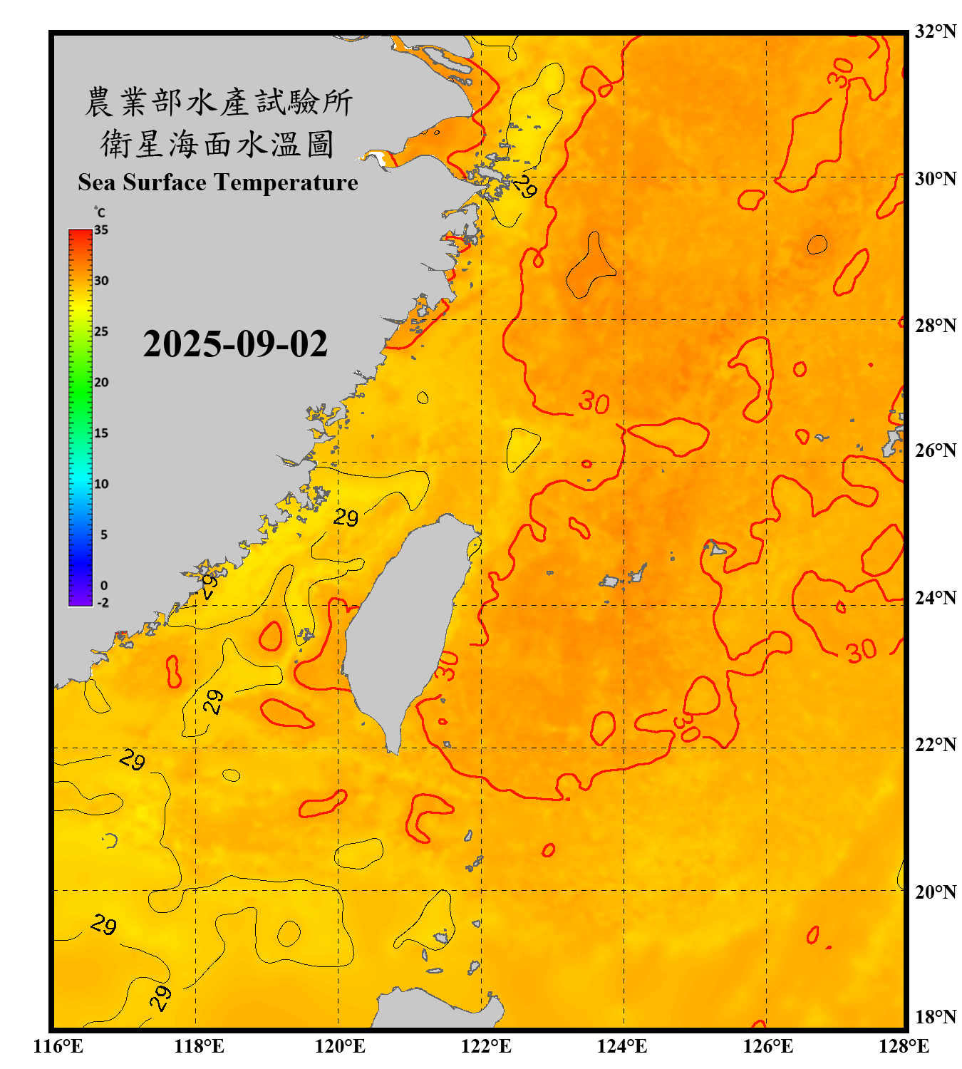 domain-taiwan_20250902090000-JPL-L4_GHRSST-SSTfnd-MUR-GLOB-v02.0-fv04.1.nc_contour