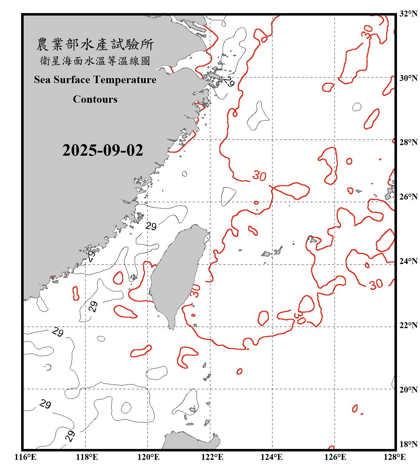 domain-taiwan_20250902090000-JPL-L4_GHRSST-SSTfnd-MUR-GLOB-v02.0-fv04.1.nc_contour_only