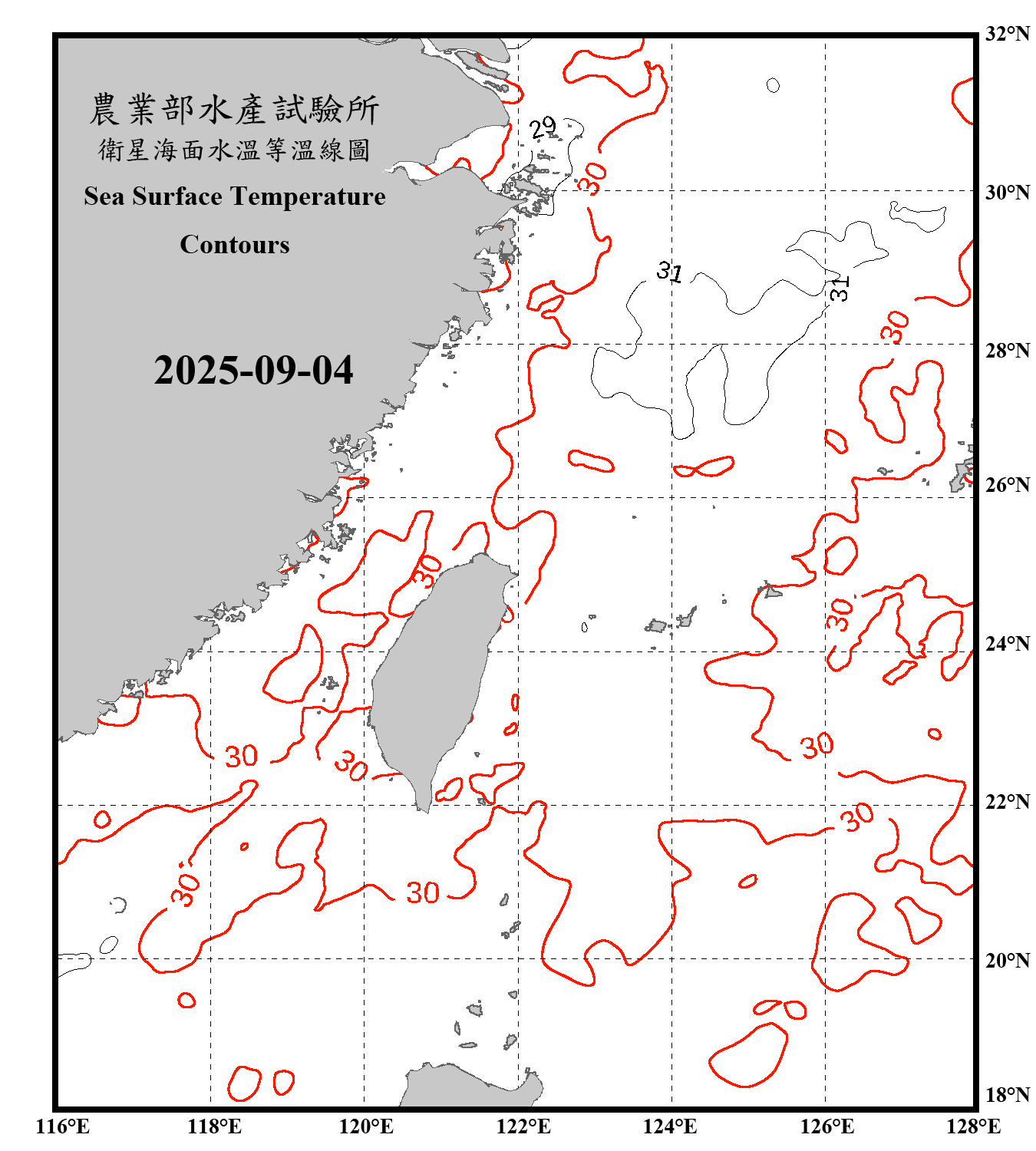 domain-taiwan_20250904090000-JPL-L4_GHRSST-SSTfnd-MUR-GLOB-v02.0-fv04.1.nc_contour_only