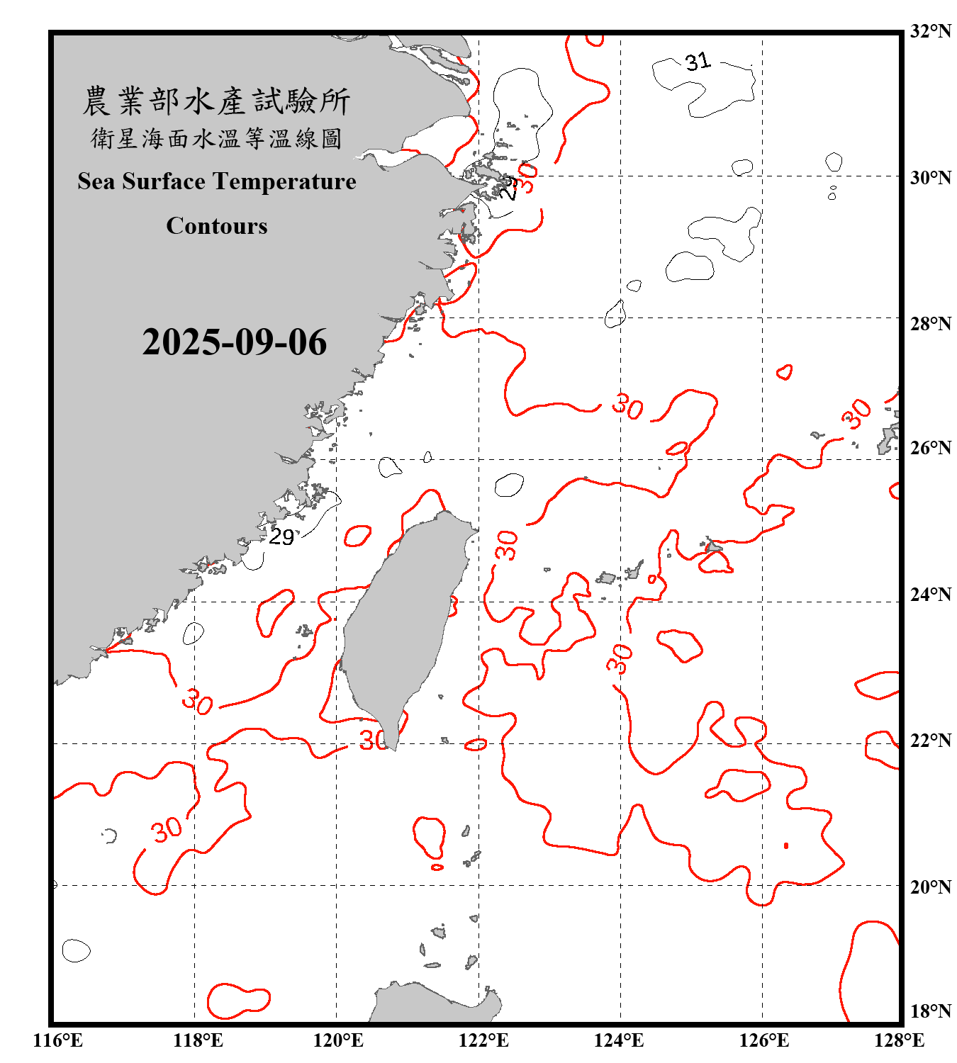 domain-taiwan_20250906090000-JPL-L4_GHRSST-SSTfnd-MUR-GLOB-v02.0-fv04.1.nc_contour_only