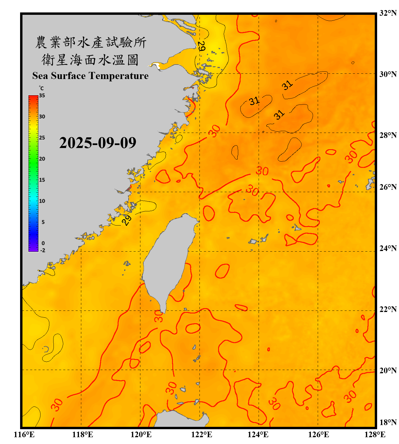 domain-taiwan_20250909090000-JPL-L4_GHRSST-SSTfnd-MUR-GLOB-v02.0-fv04.1.nc_contour