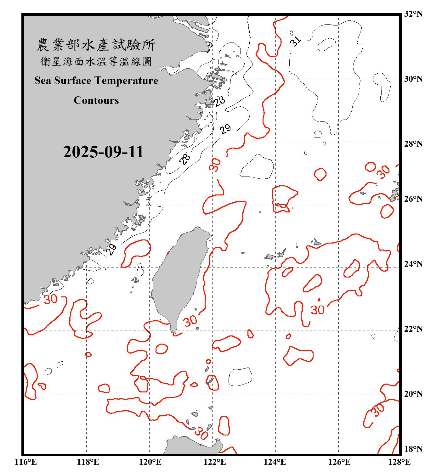 domain-taiwan_20250911090000-JPL-L4_GHRSST-SSTfnd-MUR-GLOB-v02.0-fv04.1.nc_contour_only