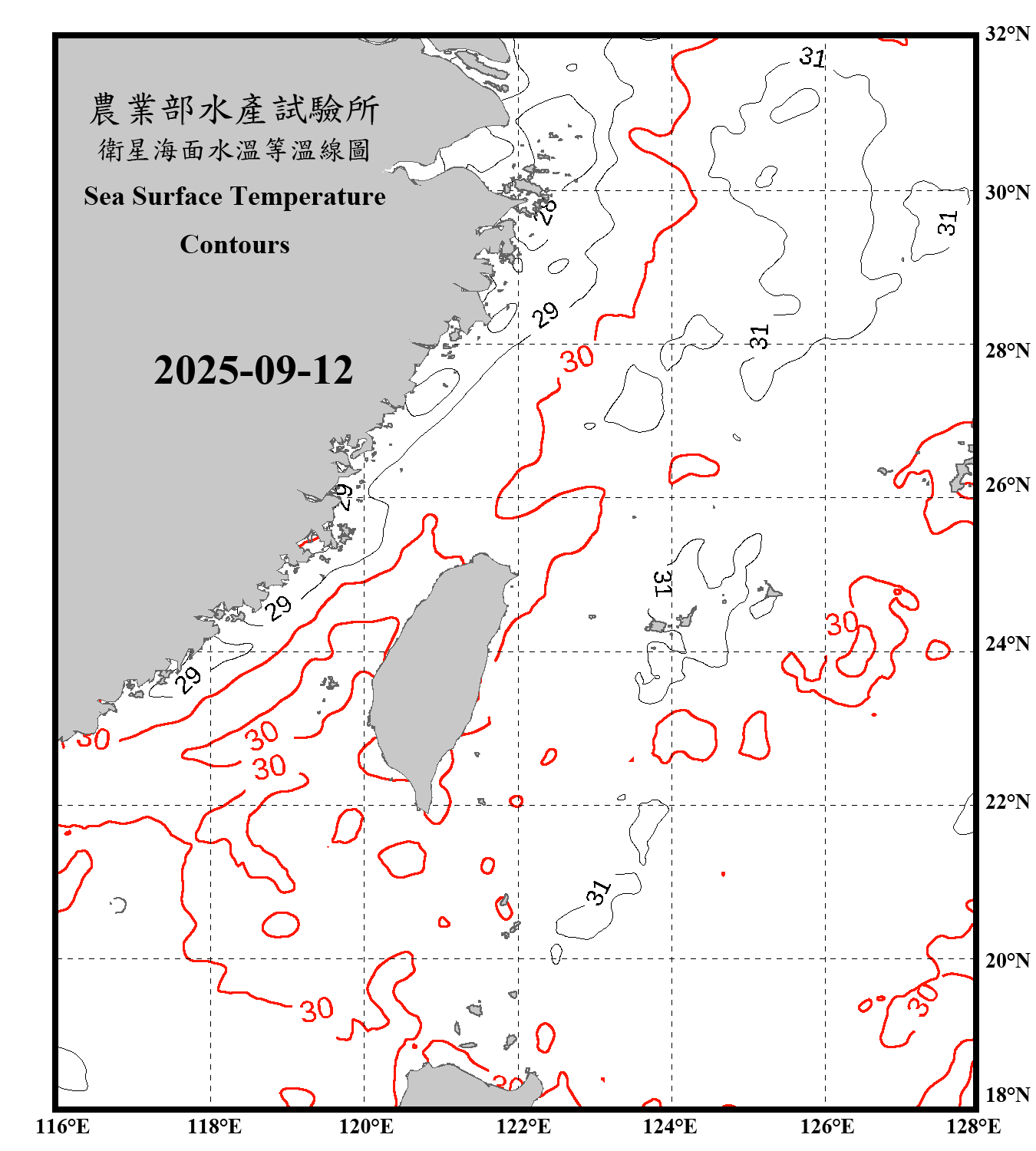 domain-taiwan_20250912090000-JPL-L4_GHRSST-SSTfnd-MUR-GLOB-v02.0-fv04.1.nc_contour_only