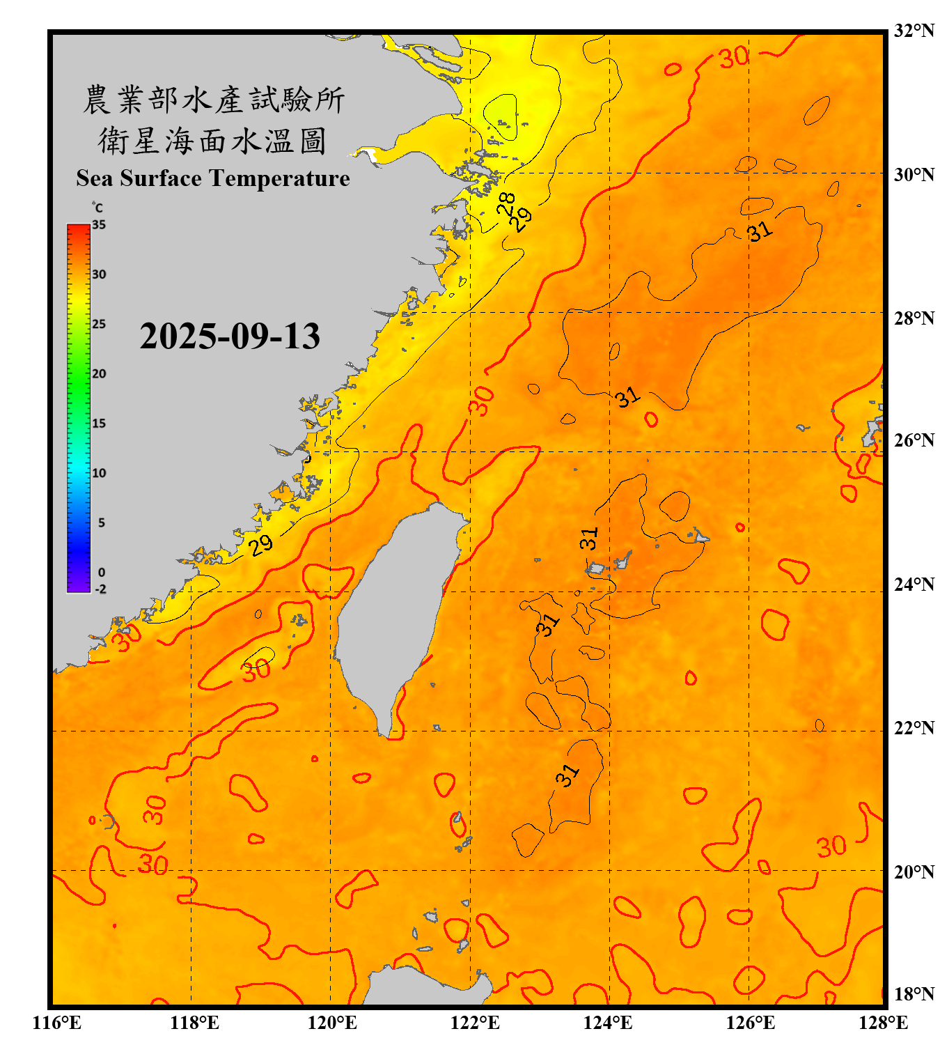 domain-taiwan_20250913090000-JPL-L4_GHRSST-SSTfnd-MUR-GLOB-v02.0-fv04.1.nc_contour