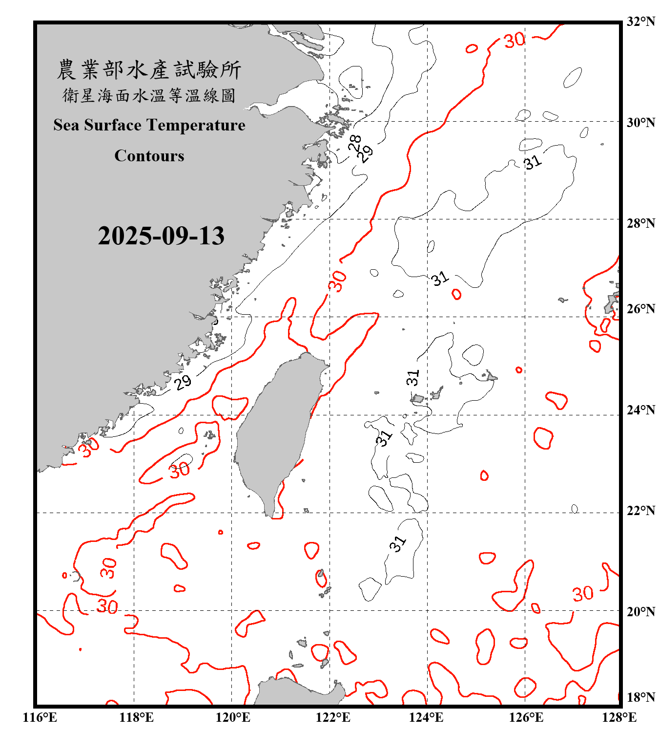 domain-taiwan_20250913090000-JPL-L4_GHRSST-SSTfnd-MUR-GLOB-v02.0-fv04.1.nc_contour_only