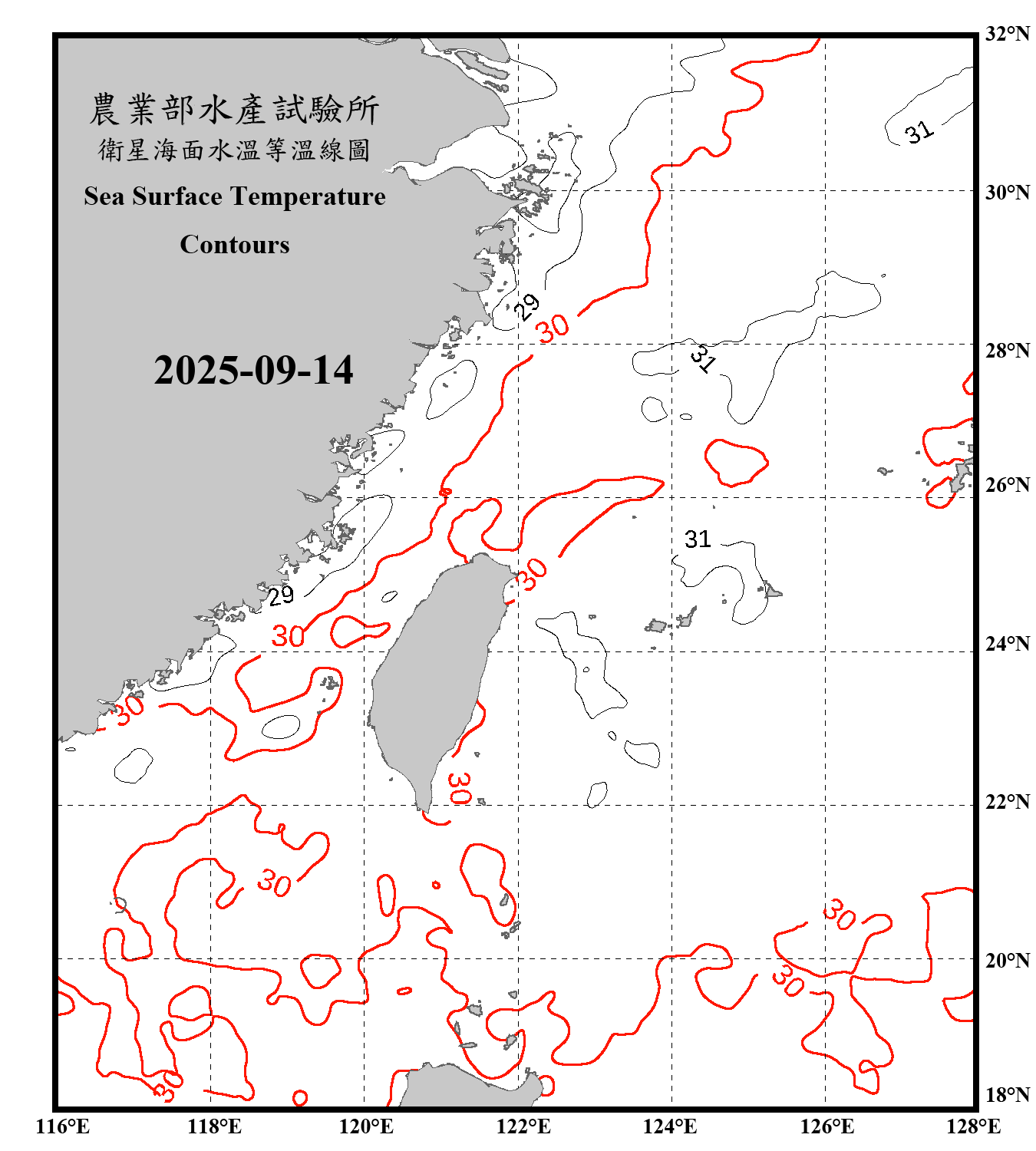 domain-taiwan_20250914090000-JPL-L4_GHRSST-SSTfnd-MUR-GLOB-v02.0-fv04.1.nc_contour_only