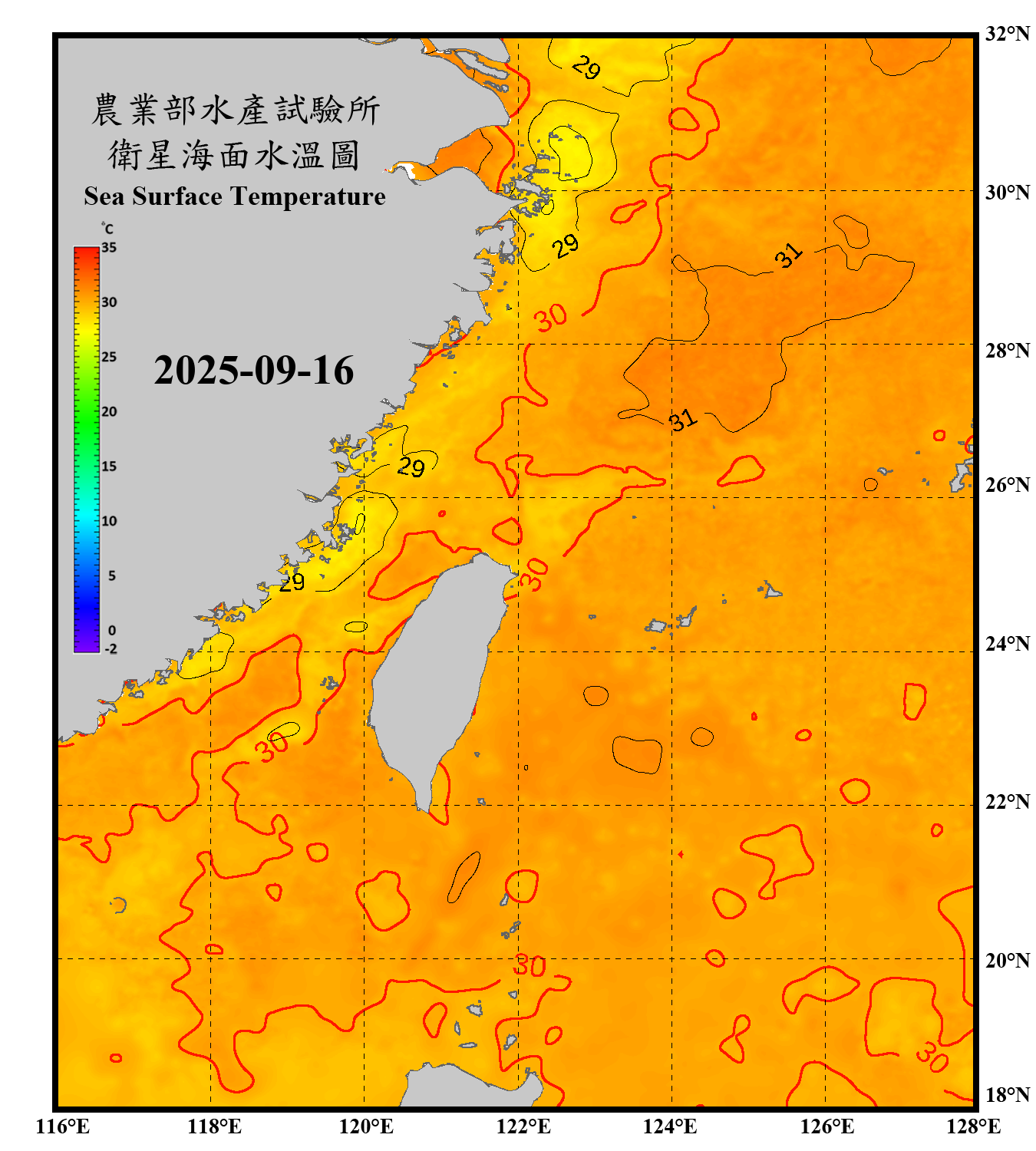 domain-taiwan_20250916090000-JPL-L4_GHRSST-SSTfnd-MUR-GLOB-v02.0-fv04.1.nc_contour