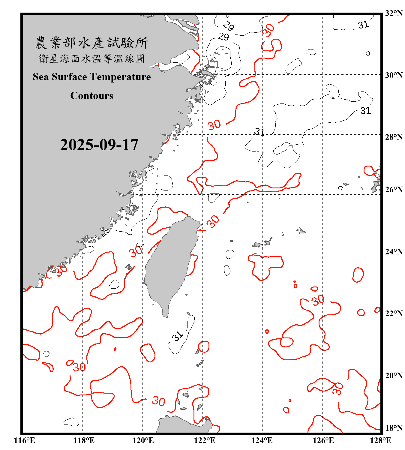 domain-taiwan_20250917090000-JPL-L4_GHRSST-SSTfnd-MUR-GLOB-v02.0-fv04.1.nc_contour_only