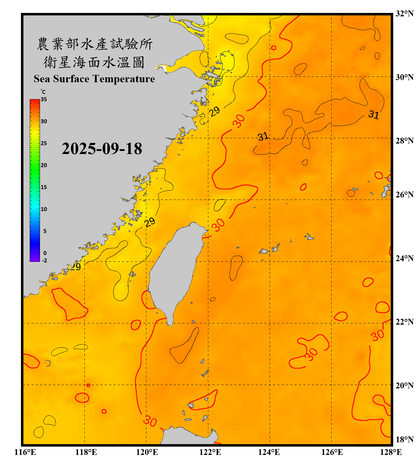 domain-taiwan_20250918090000-JPL-L4_GHRSST-SSTfnd-MUR-GLOB-v02.0-fv04.1.nc_contour