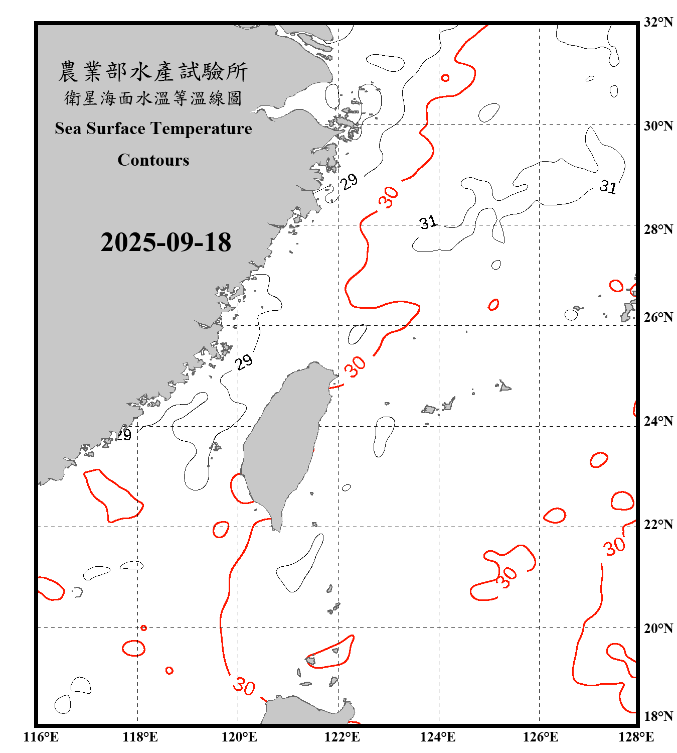 domain-taiwan_20250918090000-JPL-L4_GHRSST-SSTfnd-MUR-GLOB-v02.0-fv04.1.nc_contour_only