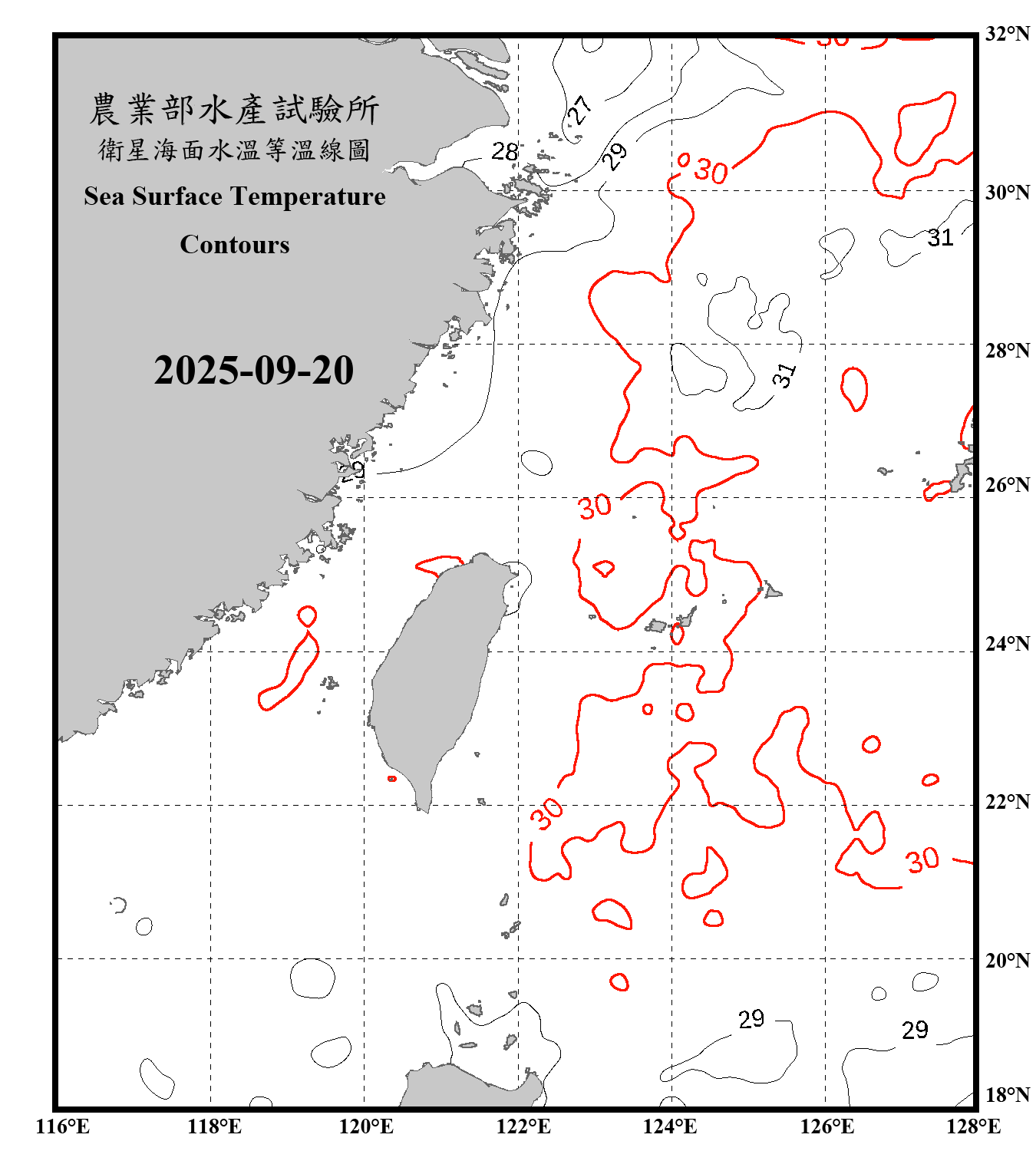 domain-taiwan_20250920090000-JPL-L4_GHRSST-SSTfnd-MUR-GLOB-v02.0-fv04.1.nc_contour_only