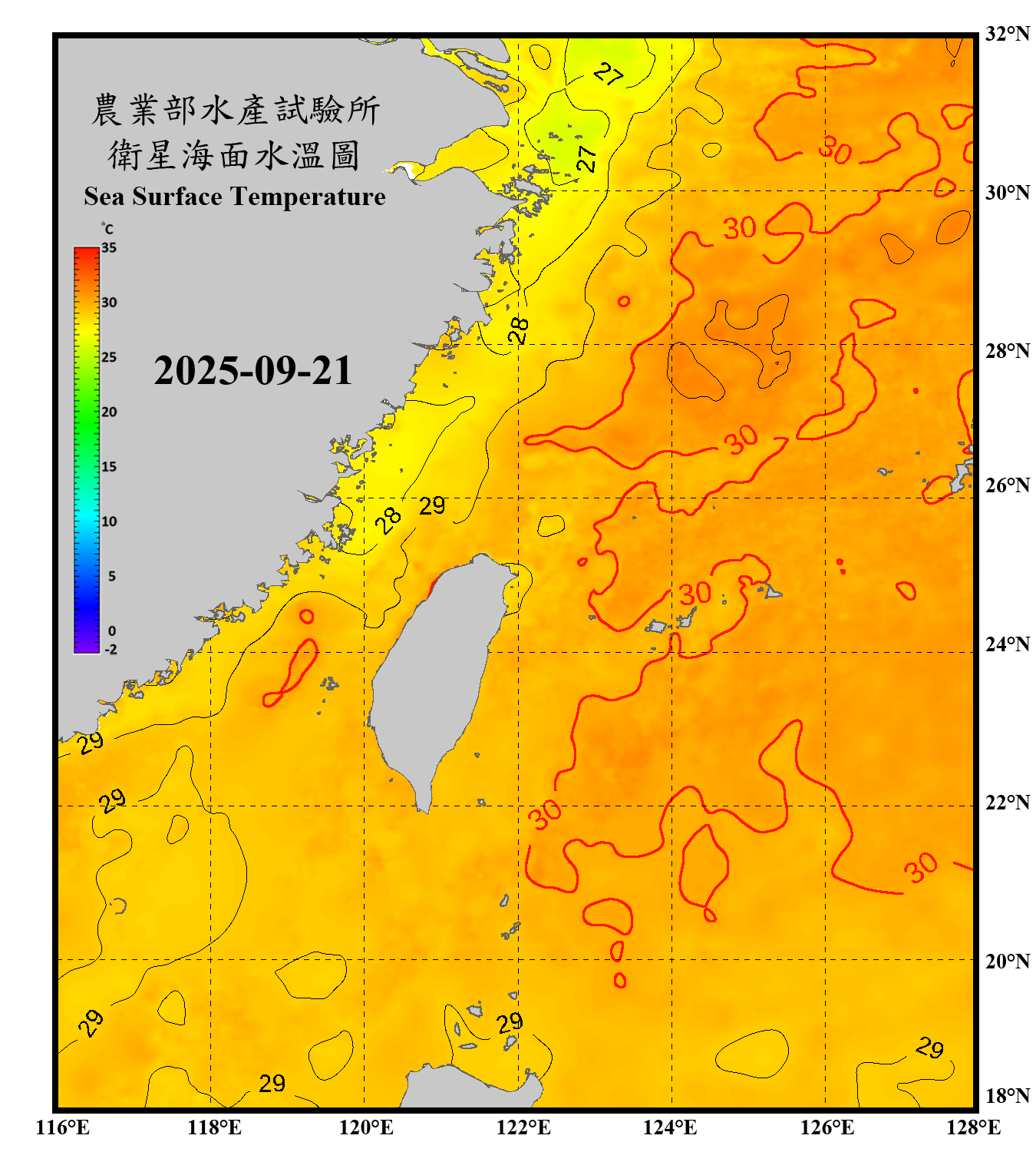 domain-taiwan_20250921090000-JPL-L4_GHRSST-SSTfnd-MUR-GLOB-v02.0-fv04.1.nc_contour