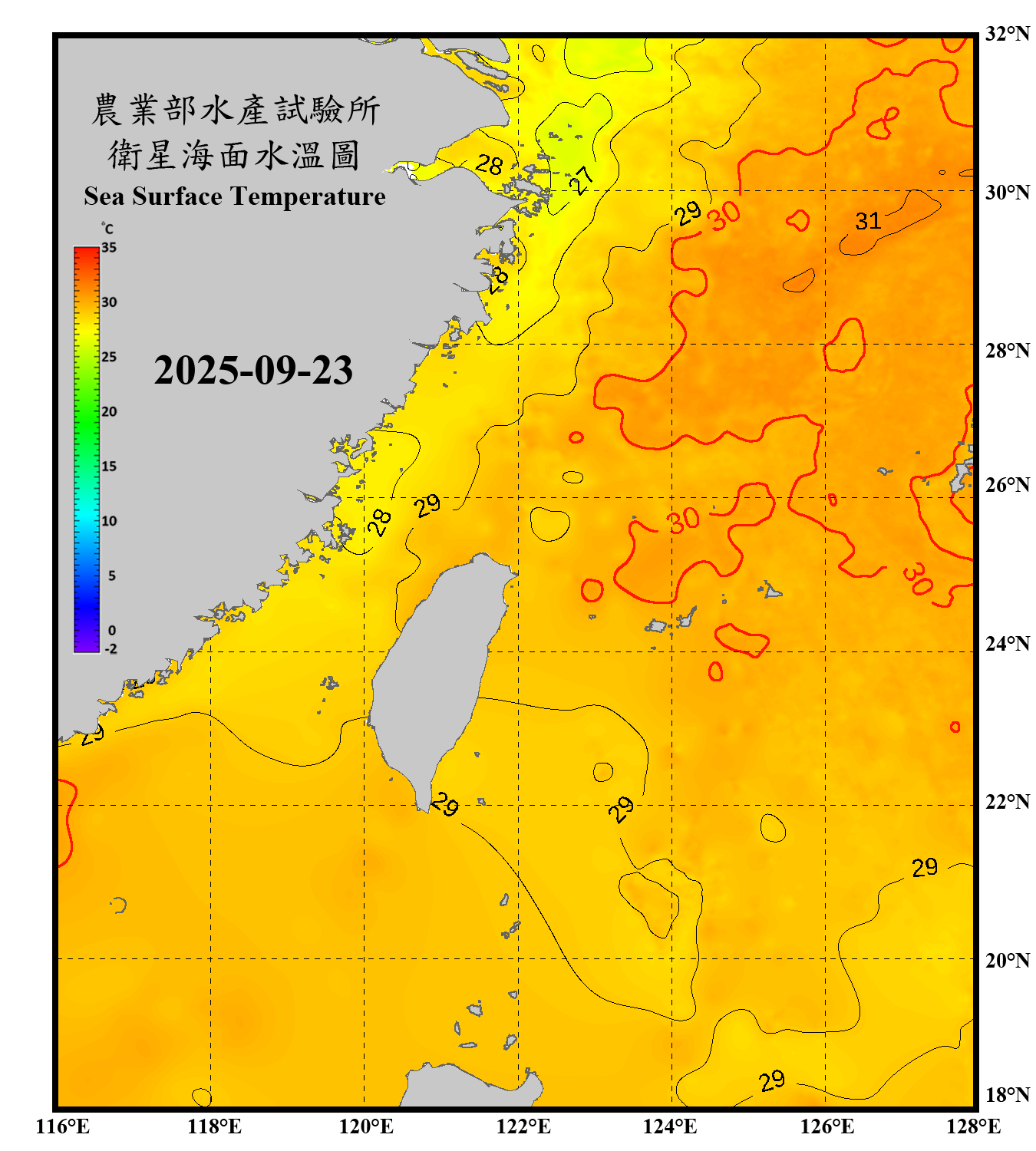 domain-taiwan_20250923090000-JPL-L4_GHRSST-SSTfnd-MUR-GLOB-v02.0-fv04.1.nc_contour