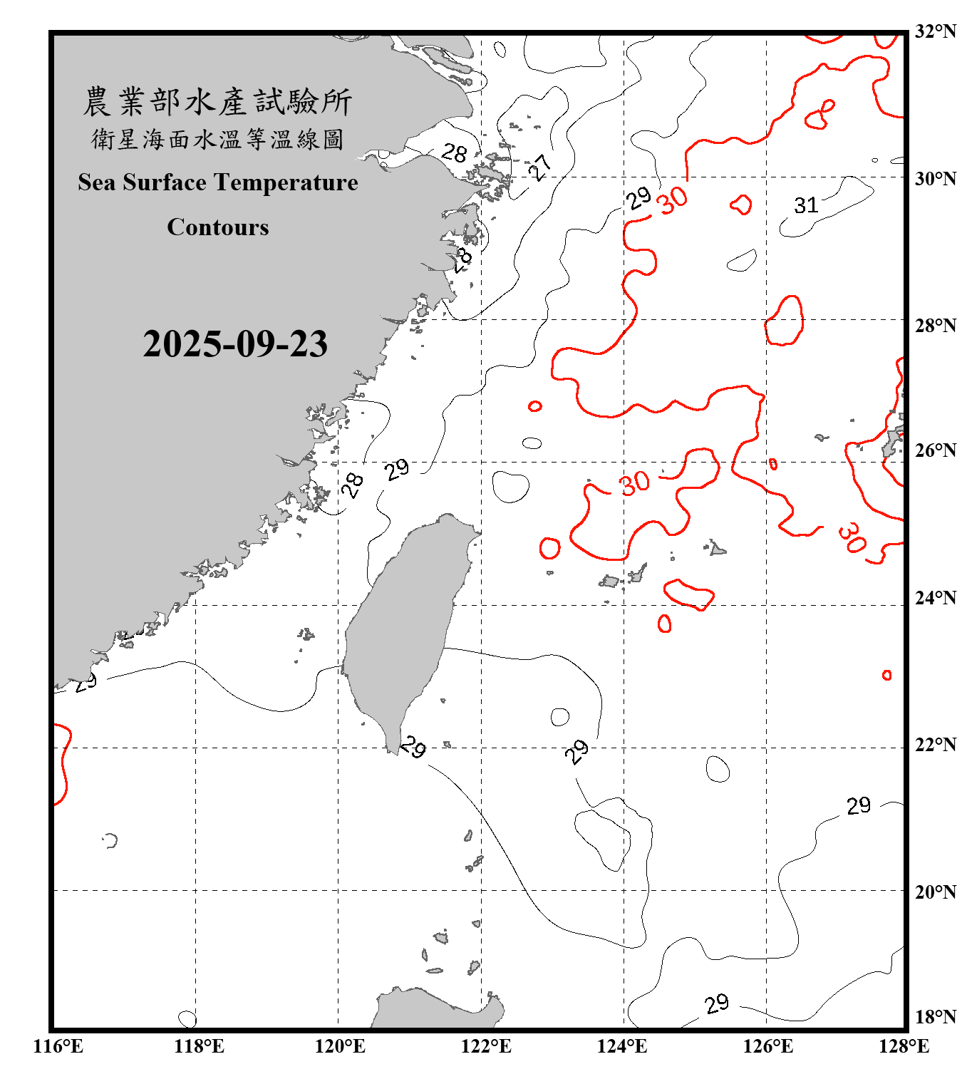 domain-taiwan_20250923090000-JPL-L4_GHRSST-SSTfnd-MUR-GLOB-v02.0-fv04.1.nc_contour_only