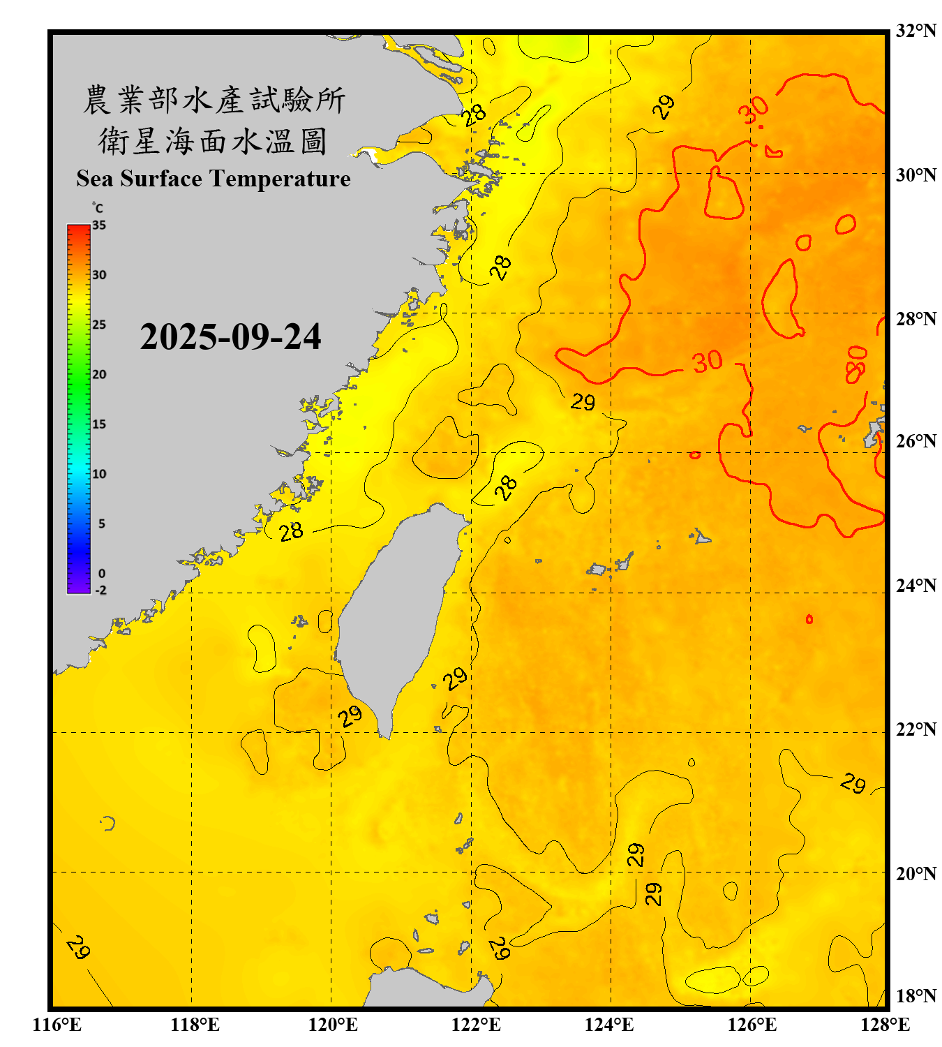 domain-taiwan_20250924090000-JPL-L4_GHRSST-SSTfnd-MUR-GLOB-v02.0-fv04.1.nc_contour