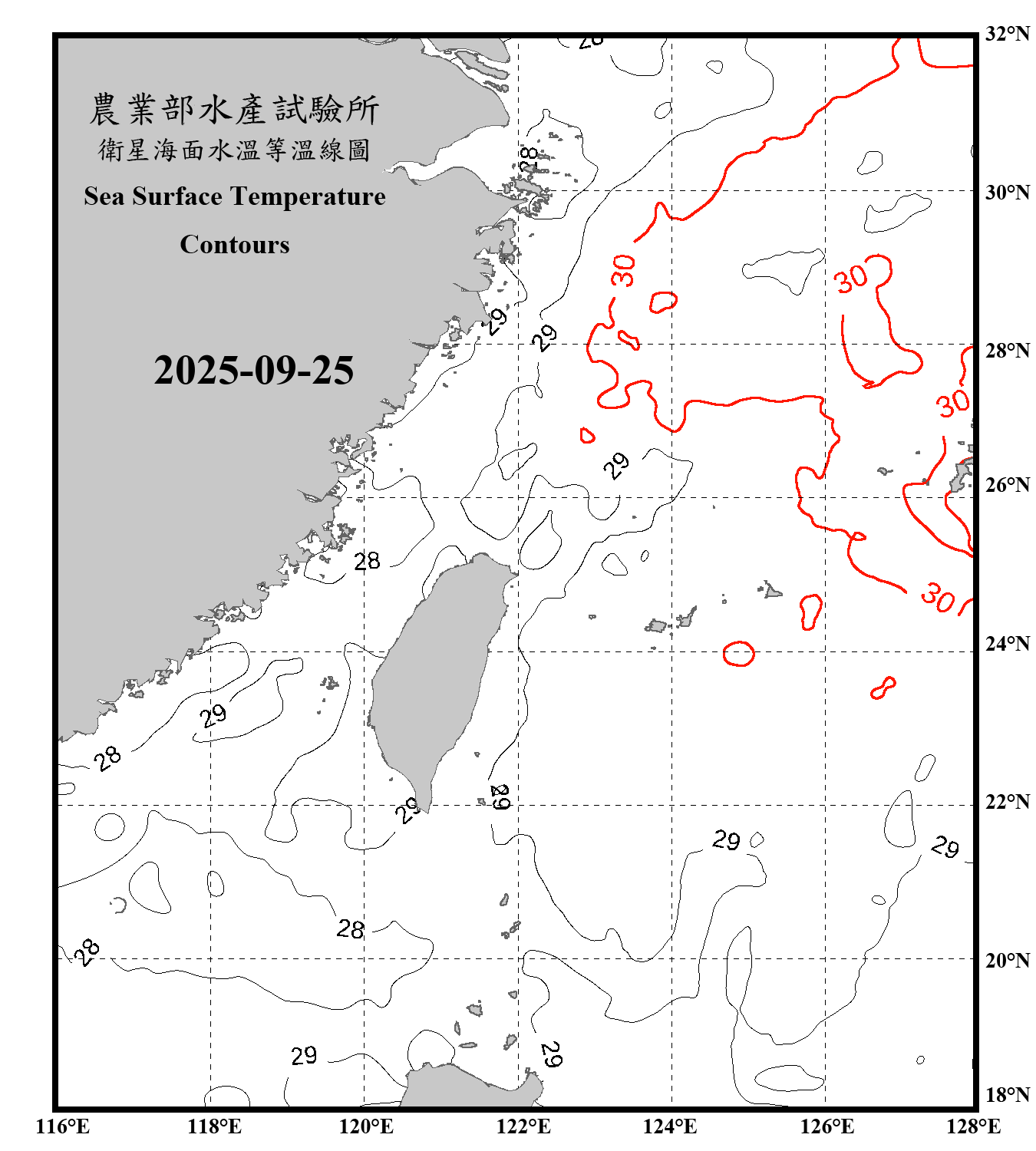 domain-taiwan_20250925090000-JPL-L4_GHRSST-SSTfnd-MUR-GLOB-v02.0-fv04.1.nc_contour_only