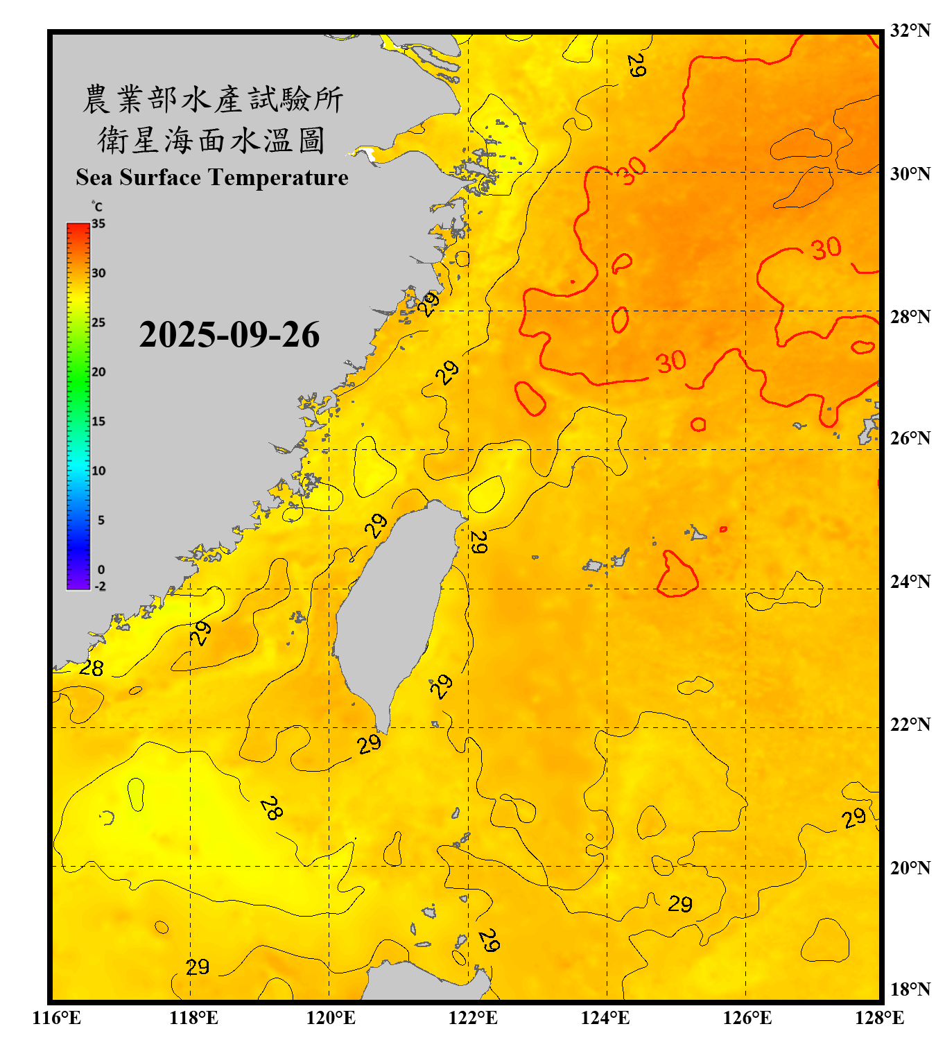 domain-taiwan_20250926090000-JPL-L4_GHRSST-SSTfnd-MUR-GLOB-v02.0-fv04.1.nc_contour