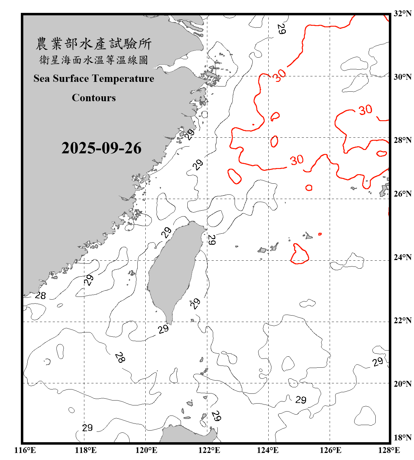 domain-taiwan_20250926090000-JPL-L4_GHRSST-SSTfnd-MUR-GLOB-v02.0-fv04.1.nc_contour_only