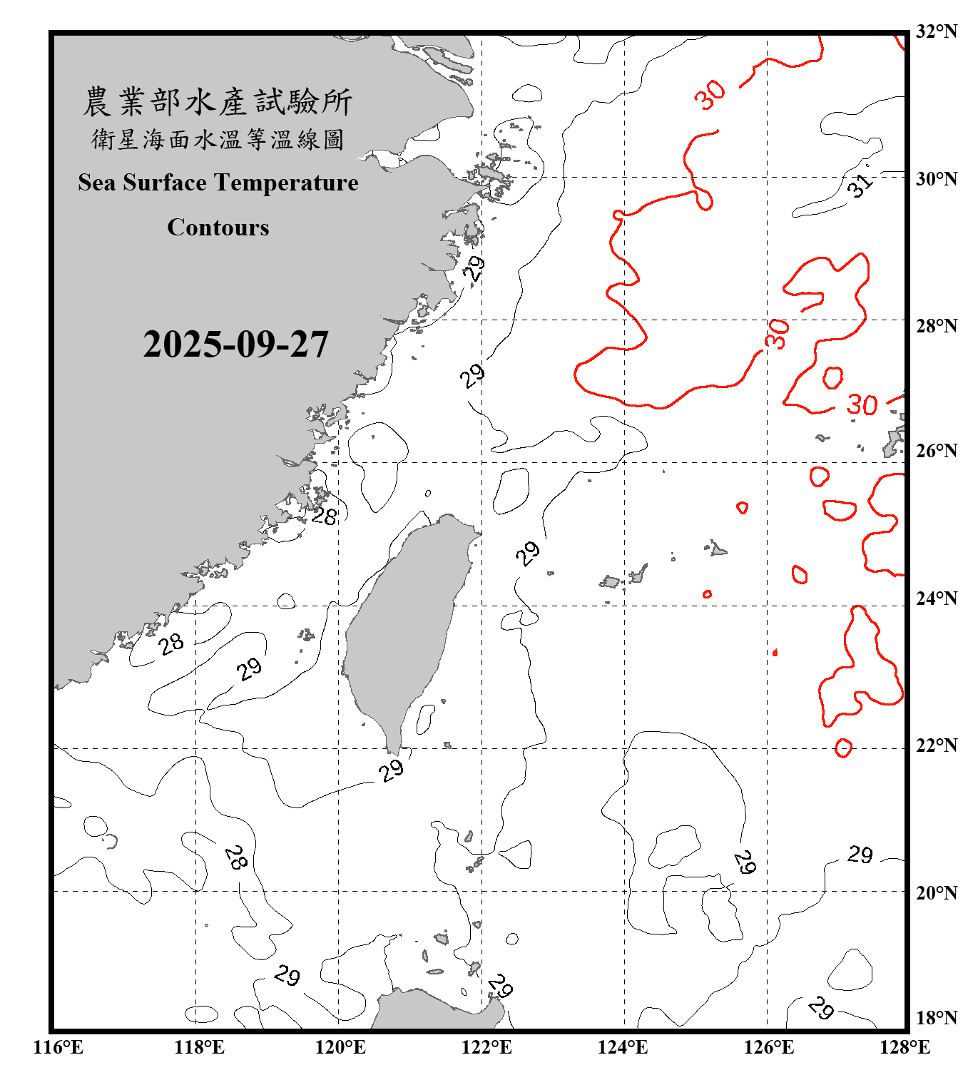 domain-taiwan_20250927090000-JPL-L4_GHRSST-SSTfnd-MUR-GLOB-v02.0-fv04.1.nc_contour_only