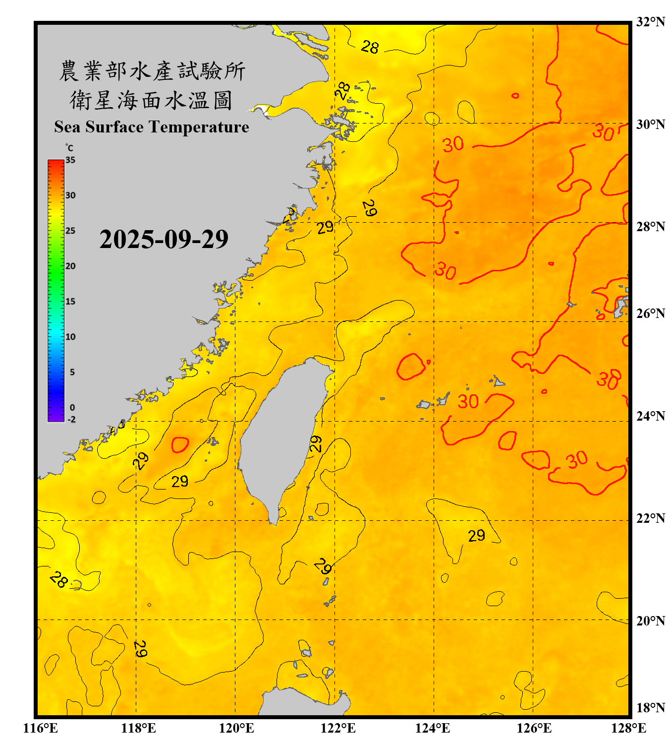 domain-taiwan_20250929090000-JPL-L4_GHRSST-SSTfnd-MUR-GLOB-v02.0-fv04.1.nc_contour