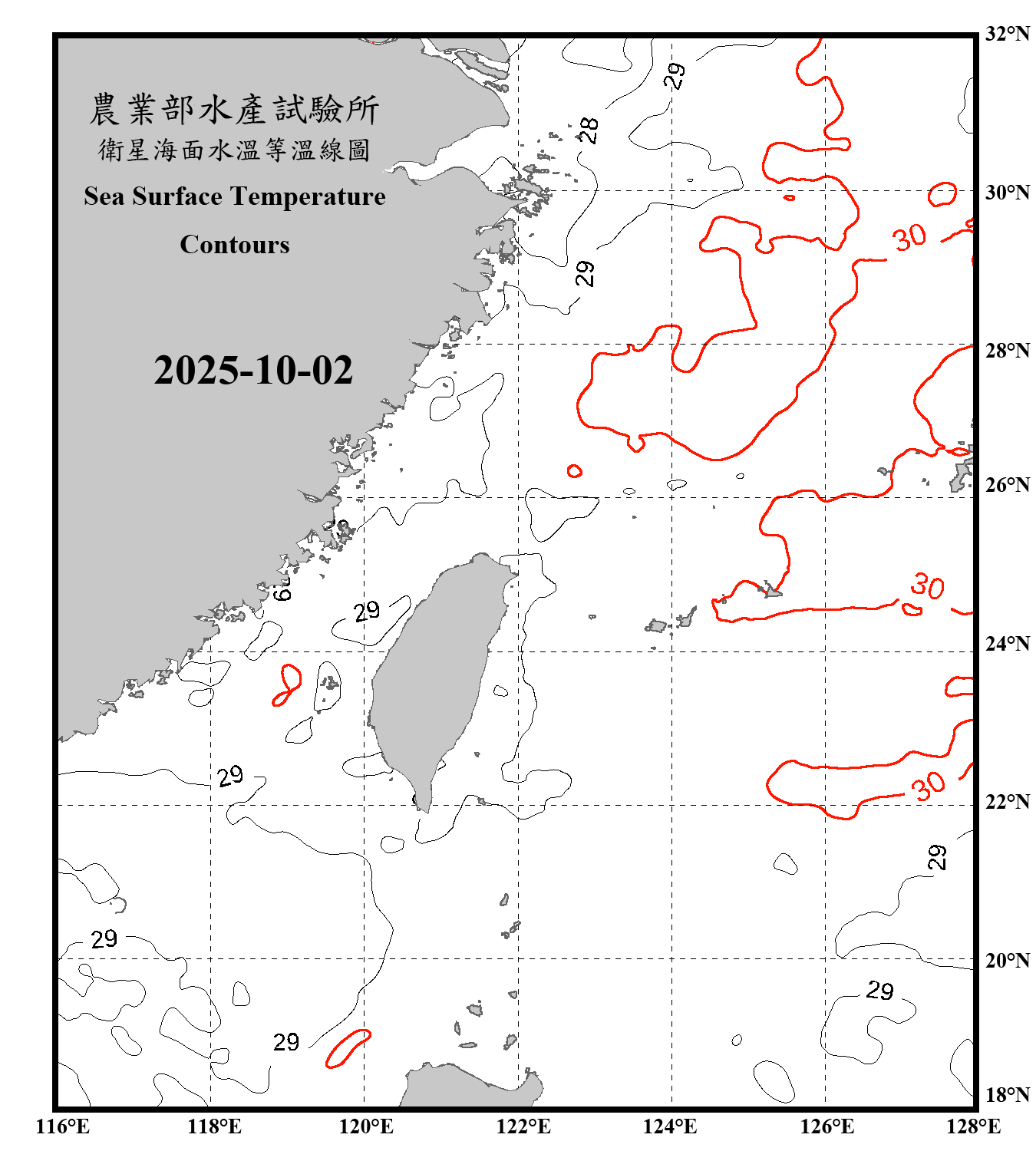 domain-taiwan_20251002090000-JPL-L4_GHRSST-SSTfnd-MUR-GLOB-v02.0-fv04.1.nc_contour_only