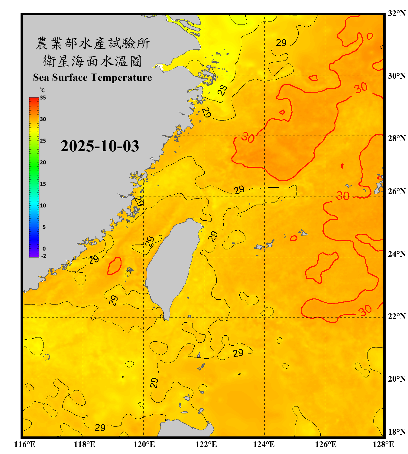 domain-taiwan_20251003090000-JPL-L4_GHRSST-SSTfnd-MUR-GLOB-v02.0-fv04.1.nc_contour