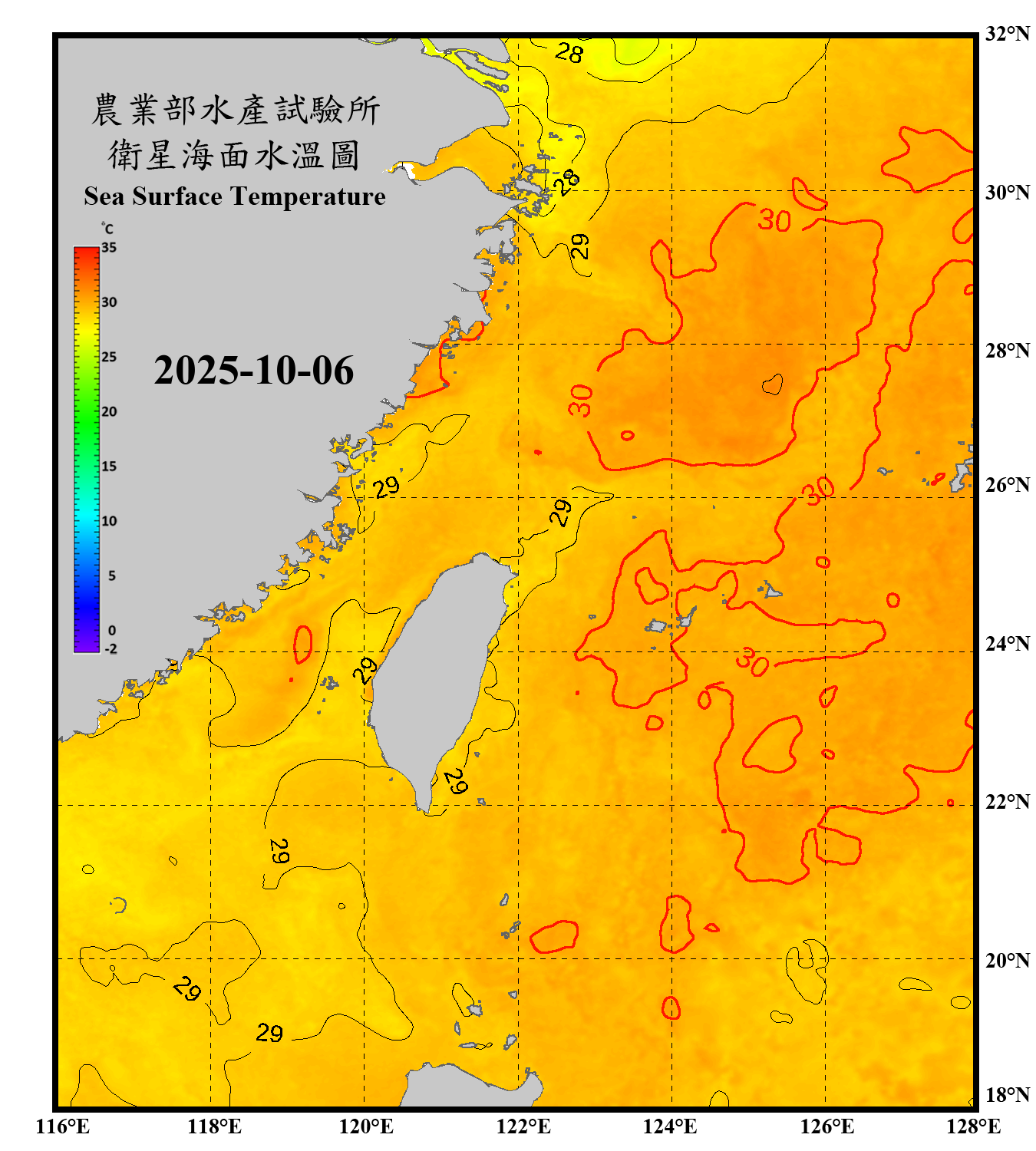 domain-taiwan_20251006090000-JPL-L4_GHRSST-SSTfnd-MUR-GLOB-v02.0-fv04.1.nc_contour