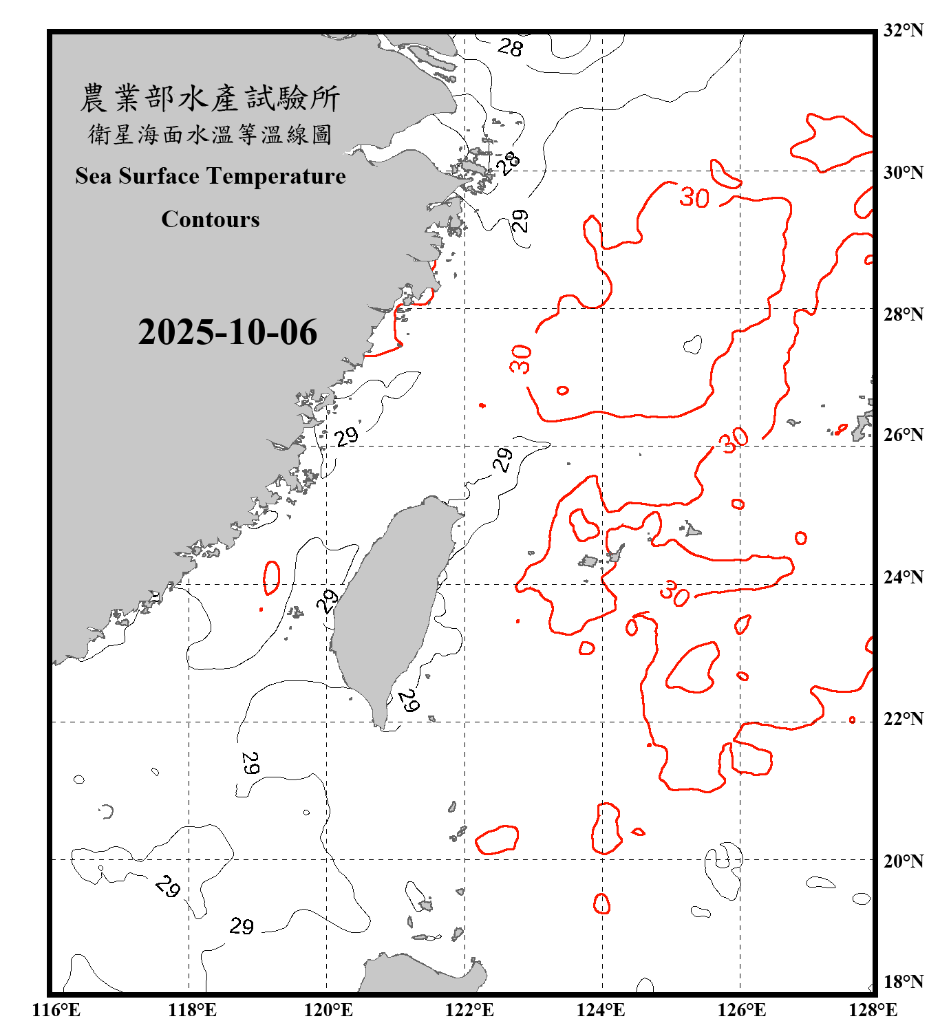 domain-taiwan_20251006090000-JPL-L4_GHRSST-SSTfnd-MUR-GLOB-v02.0-fv04.1.nc_contour_only