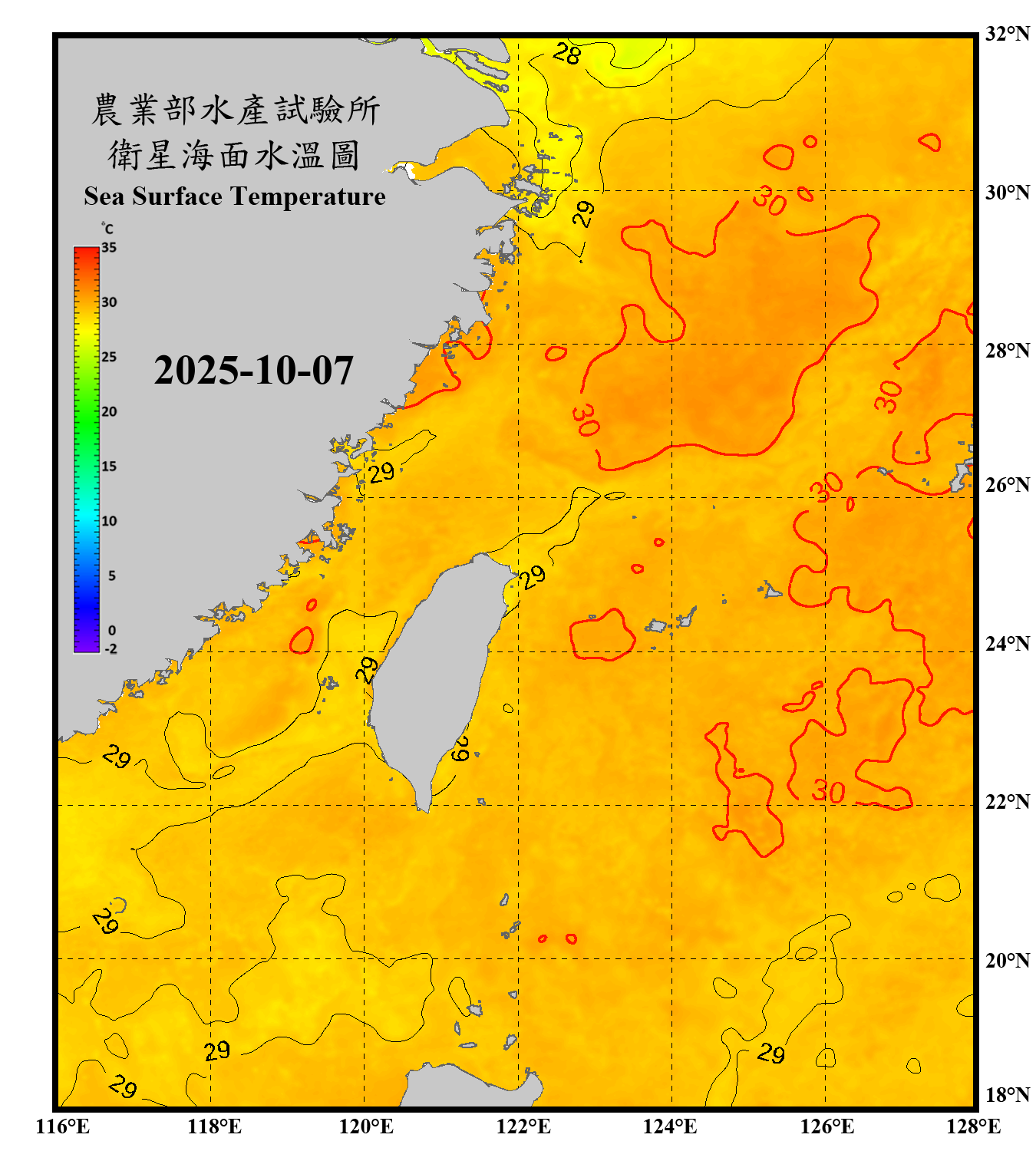 domain-taiwan_20251007090000-JPL-L4_GHRSST-SSTfnd-MUR-GLOB-v02.0-fv04.1.nc_contour