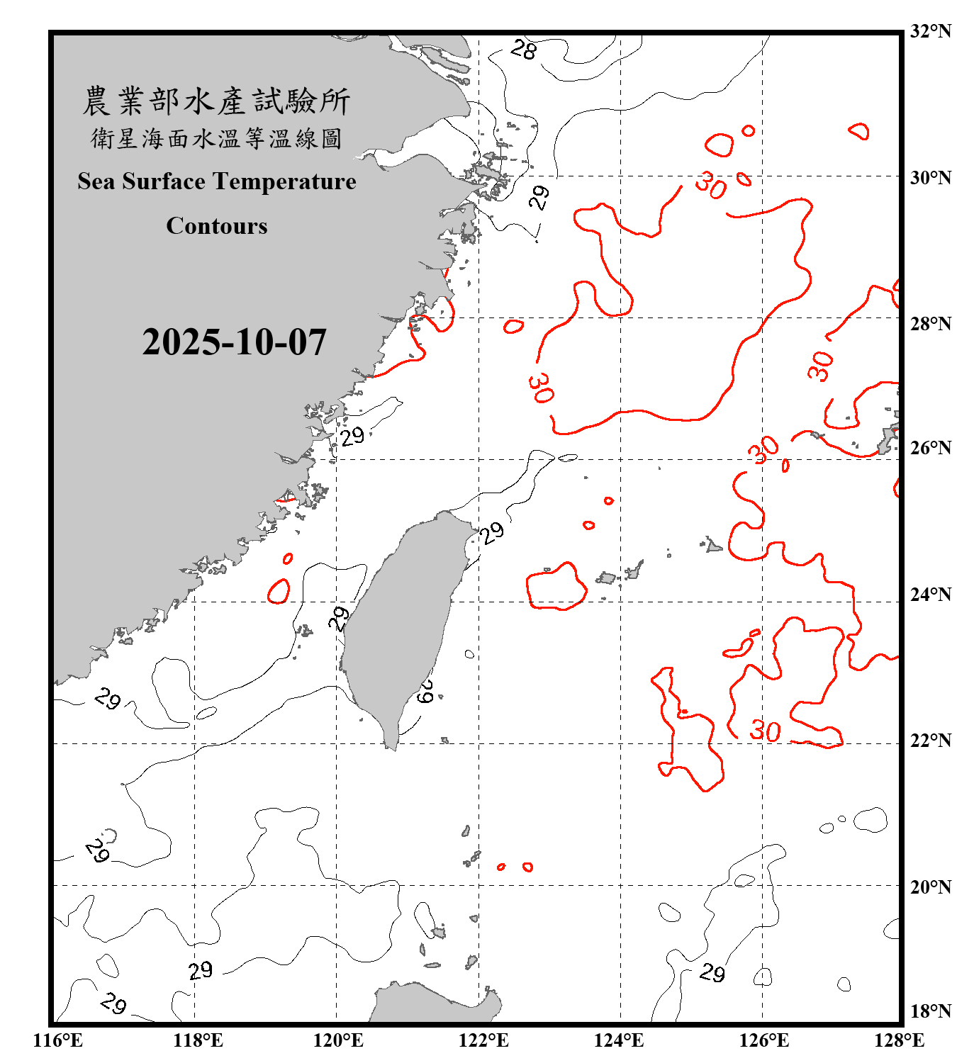 domain-taiwan_20251007090000-JPL-L4_GHRSST-SSTfnd-MUR-GLOB-v02.0-fv04.1.nc_contour_only