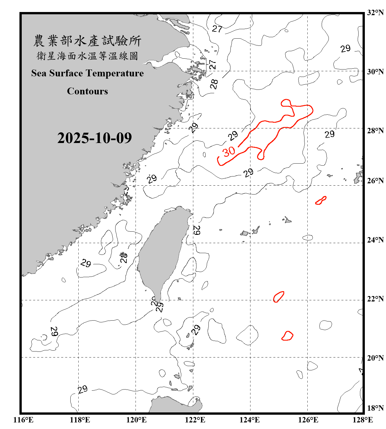 domain-taiwan_20251009090000-JPL-L4_GHRSST-SSTfnd-MUR-GLOB-v02.0-fv04.1.nc_contour_only