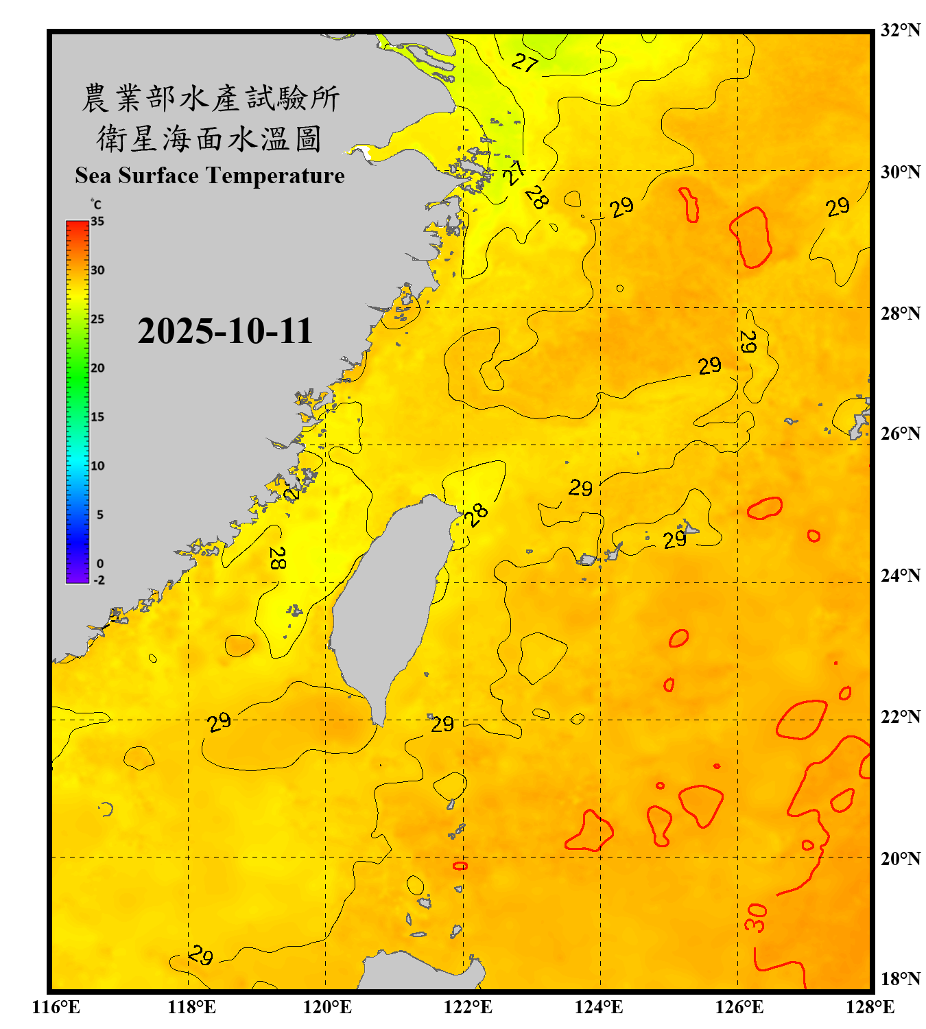 domain-taiwan_20251011090000-JPL-L4_GHRSST-SSTfnd-MUR-GLOB-v02.0-fv04.1.nc_contour