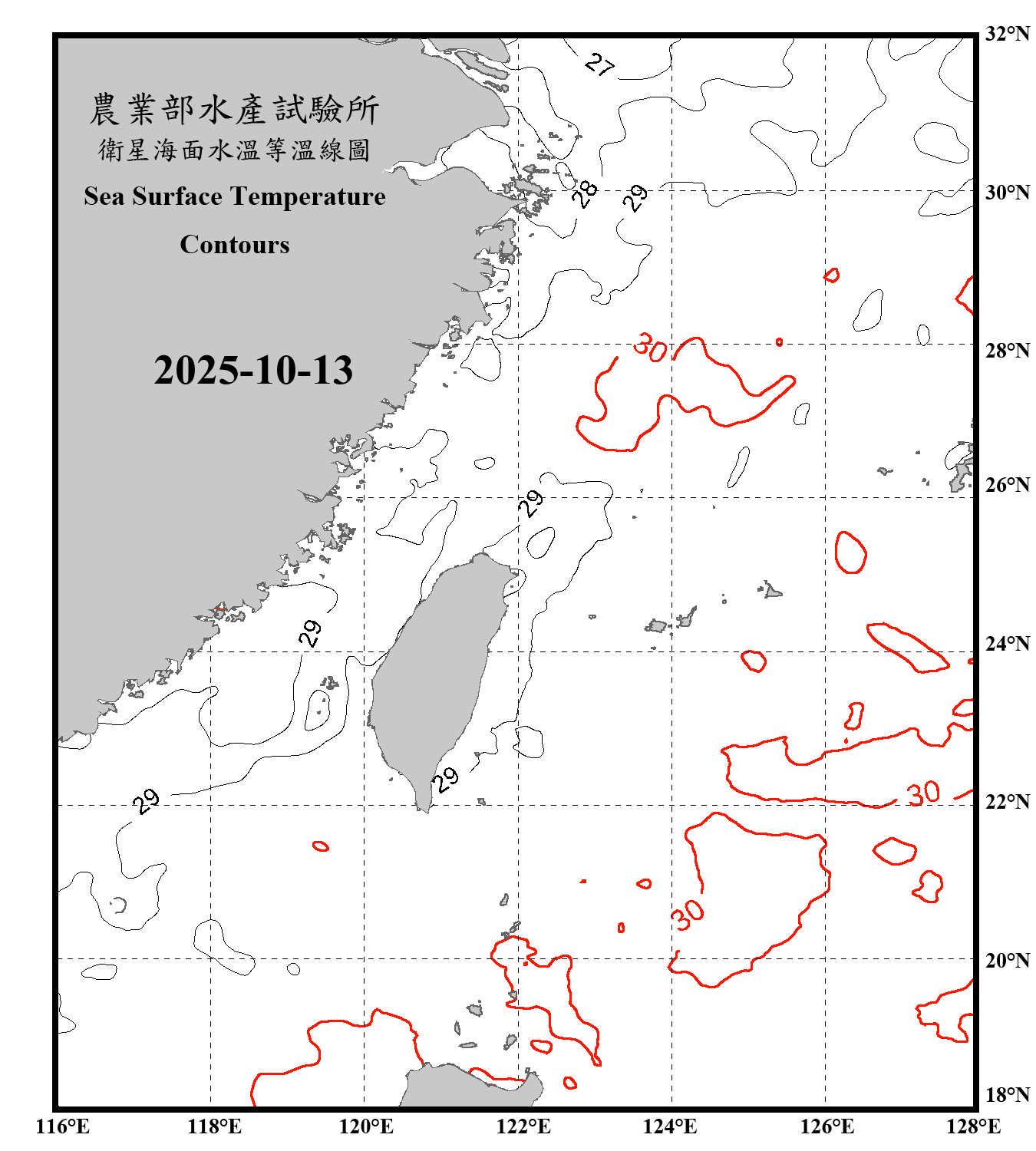 domain-taiwan_20251013090000-JPL-L4_GHRSST-SSTfnd-MUR-GLOB-v02.0-fv04.1.nc_contour_only