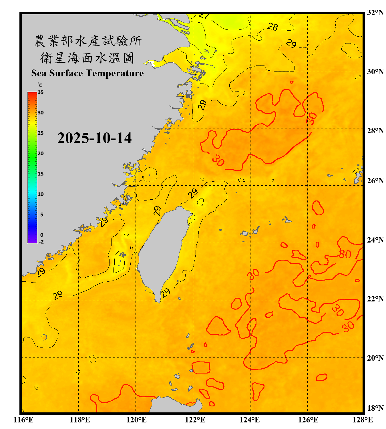 domain-taiwan_20251014090000-JPL-L4_GHRSST-SSTfnd-MUR-GLOB-v02.0-fv04.1.nc_contour