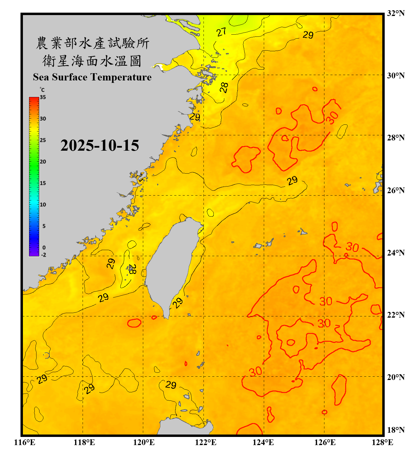 domain-taiwan_20251015090000-JPL-L4_GHRSST-SSTfnd-MUR-GLOB-v02.0-fv04.1.nc_contour