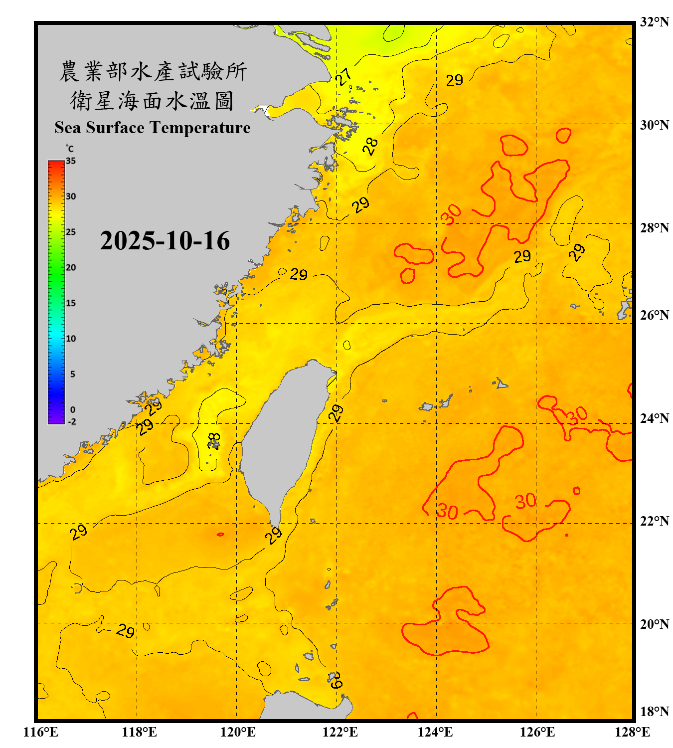 domain-taiwan_20251016090000-JPL-L4_GHRSST-SSTfnd-MUR-GLOB-v02.0-fv04.1.nc_contour