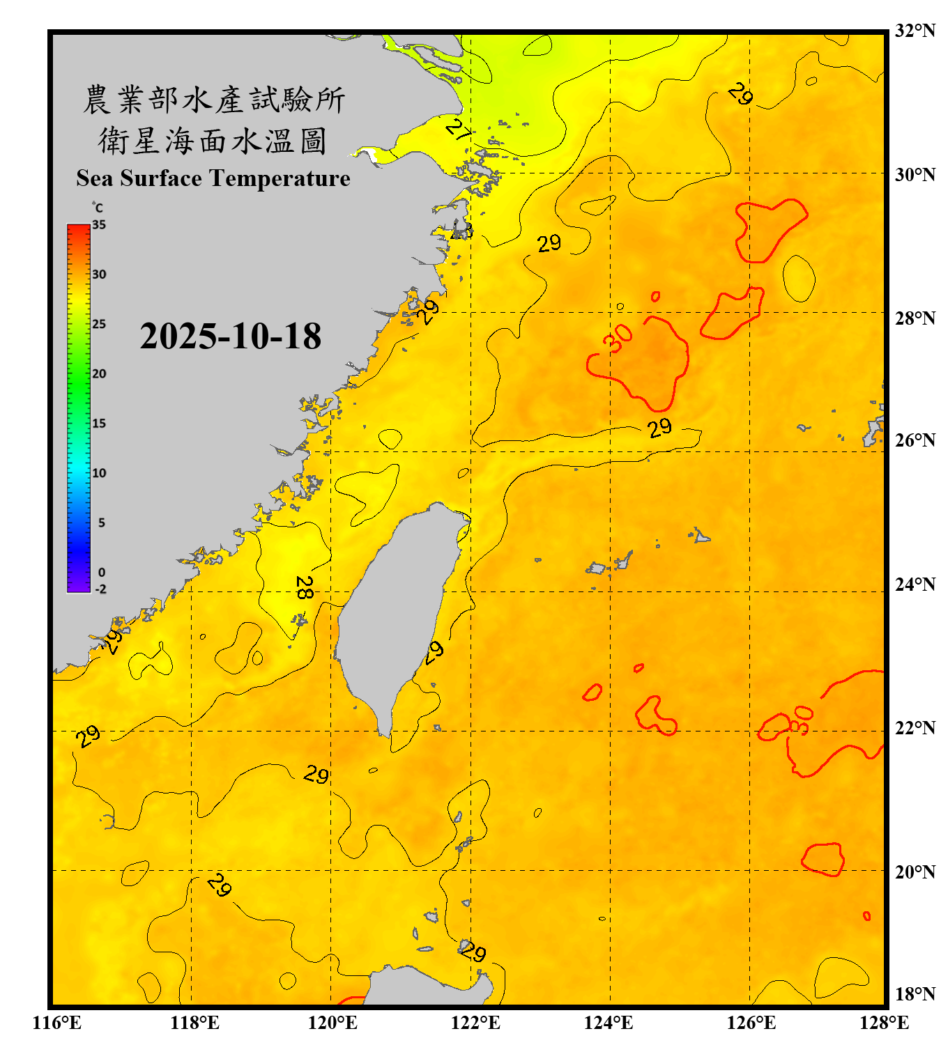 domain-taiwan_20251018090000-JPL-L4_GHRSST-SSTfnd-MUR-GLOB-v02.0-fv04.1.nc_contour