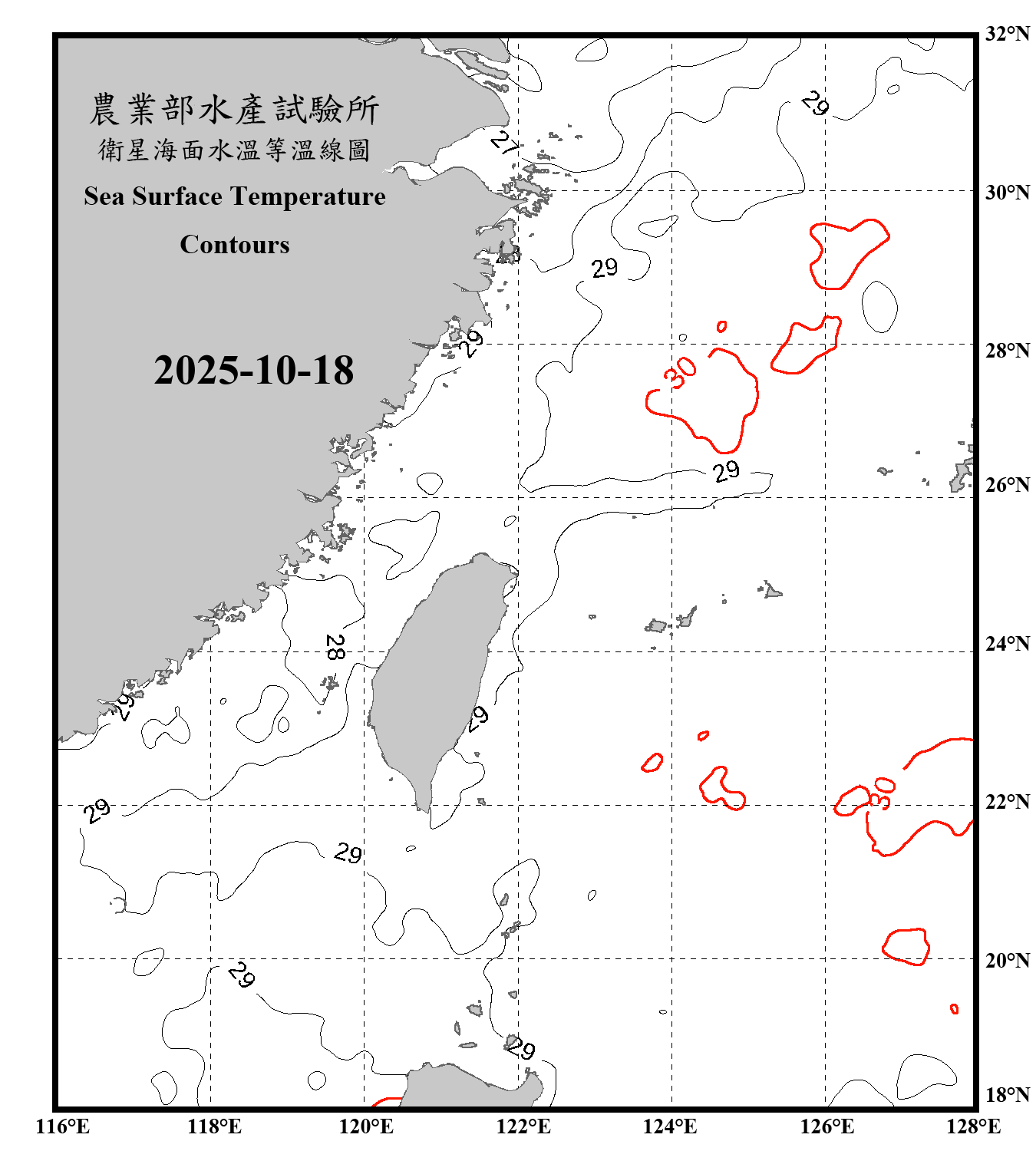 domain-taiwan_20251018090000-JPL-L4_GHRSST-SSTfnd-MUR-GLOB-v02.0-fv04.1.nc_contour_only