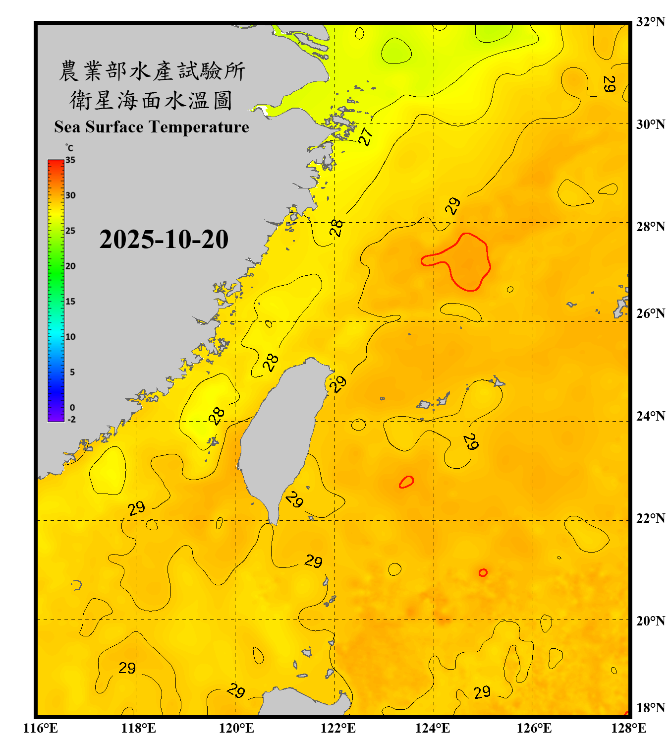 domain-taiwan_20251020090000-JPL-L4_GHRSST-SSTfnd-MUR-GLOB-v02.0-fv04.1.nc_contour