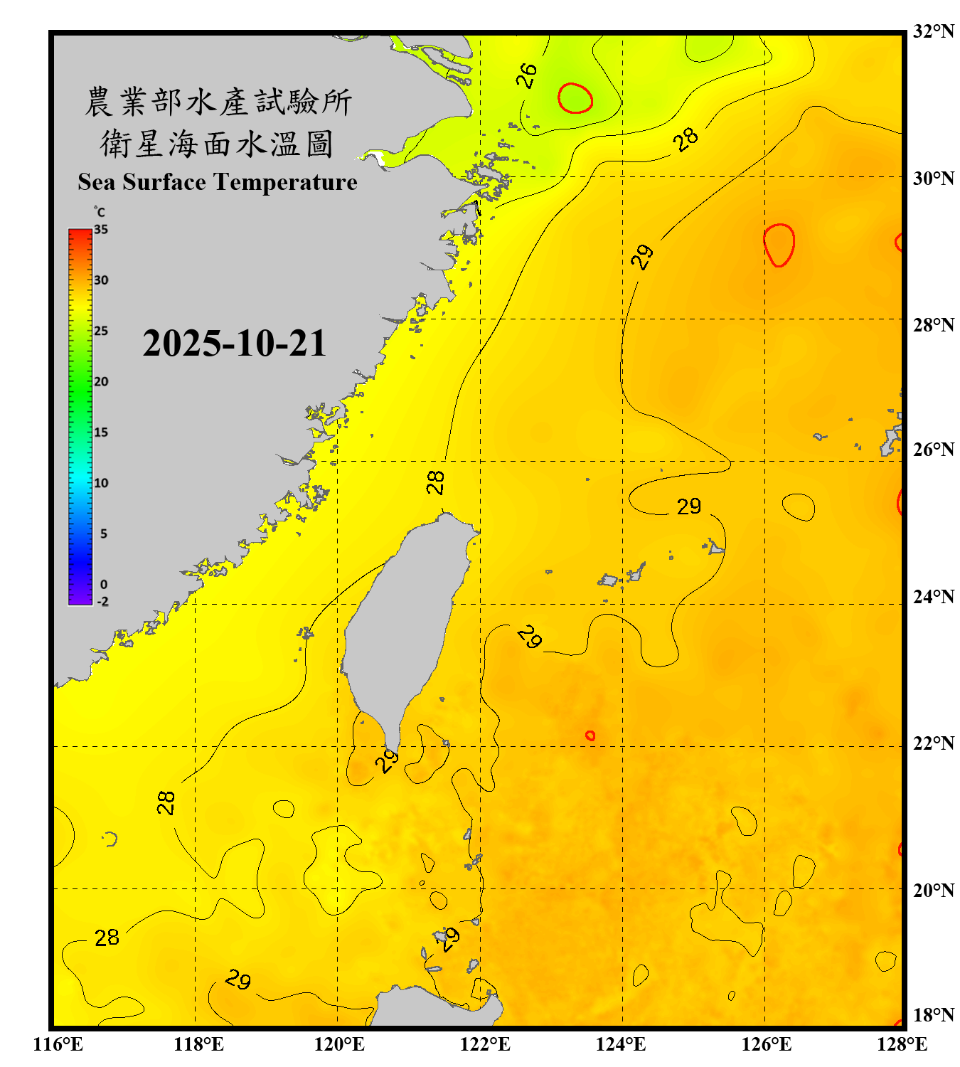 domain-taiwan_20251021090000-JPL-L4_GHRSST-SSTfnd-MUR-GLOB-v02.0-fv04.1.nc_contour
